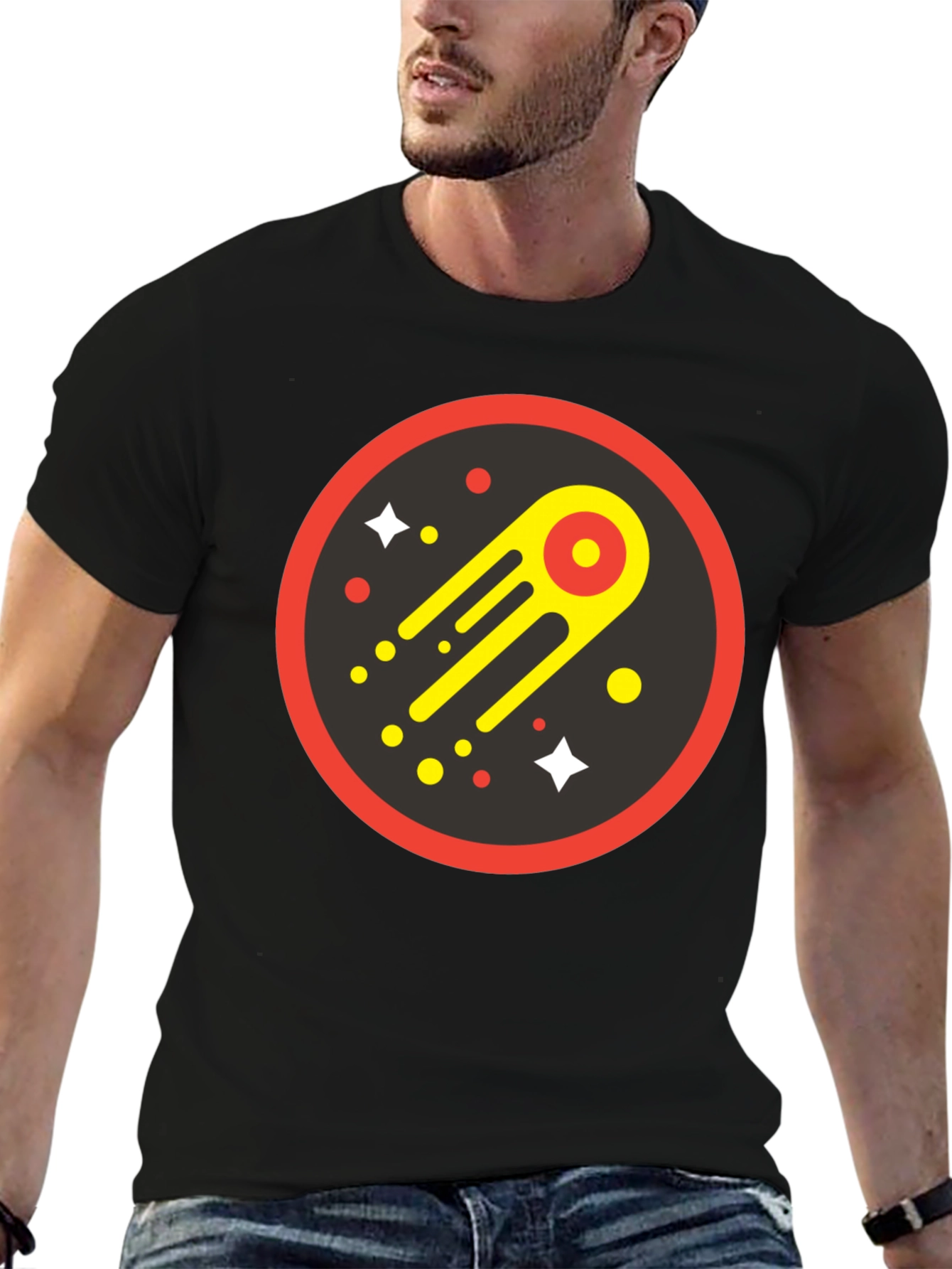 Cosmic Comet Graphic Tee - Black