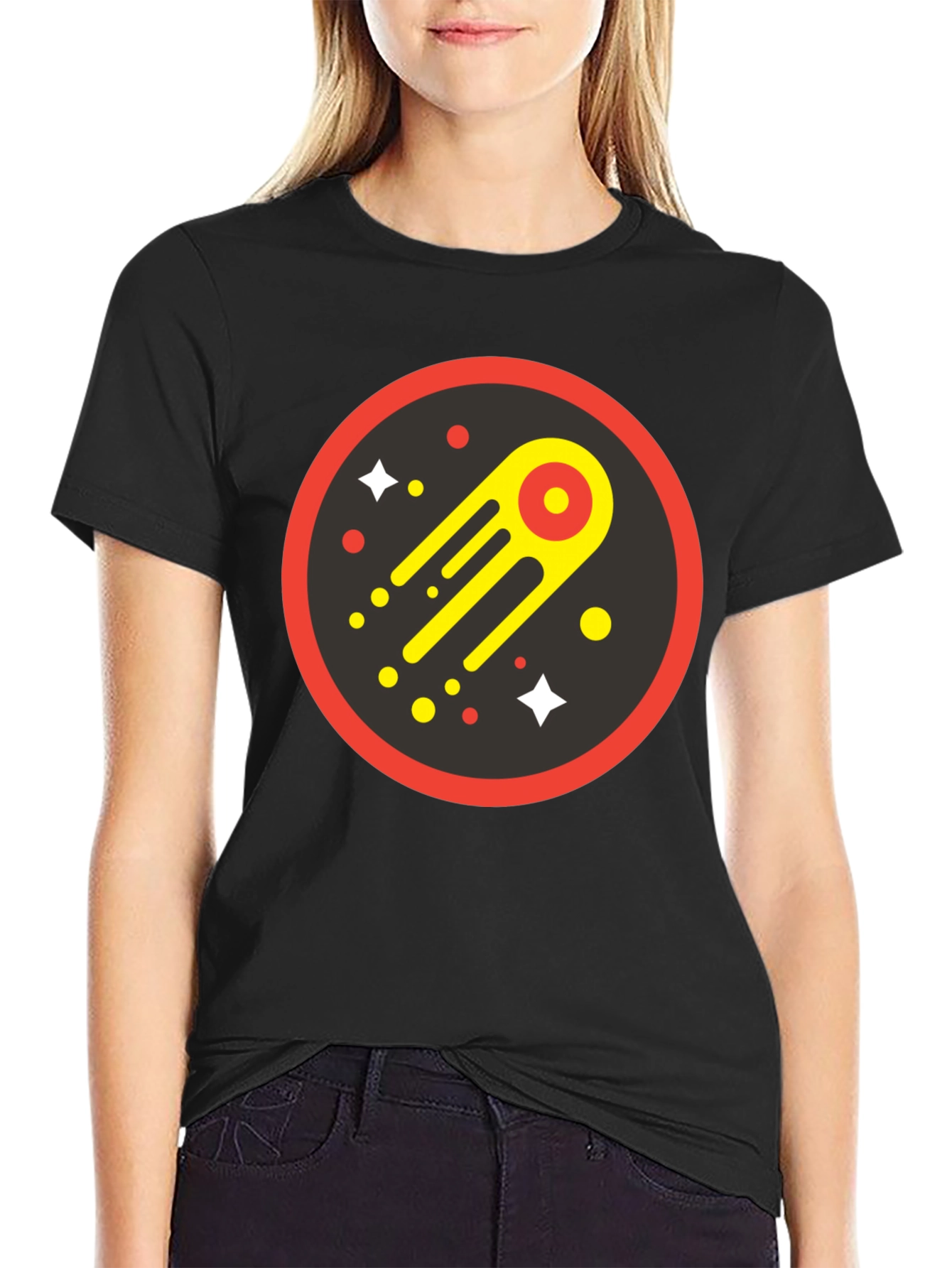 Cosmic Comet Graphic Tee - Black