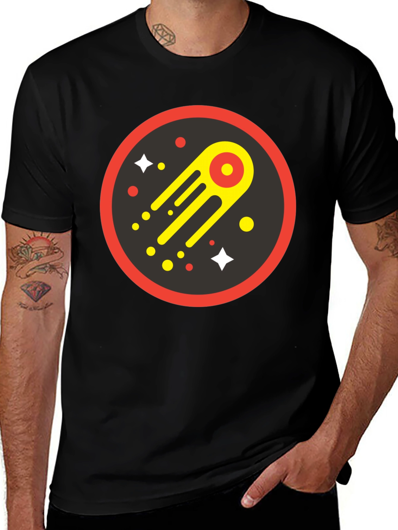 Cosmic Comet Graphic Tee - Black