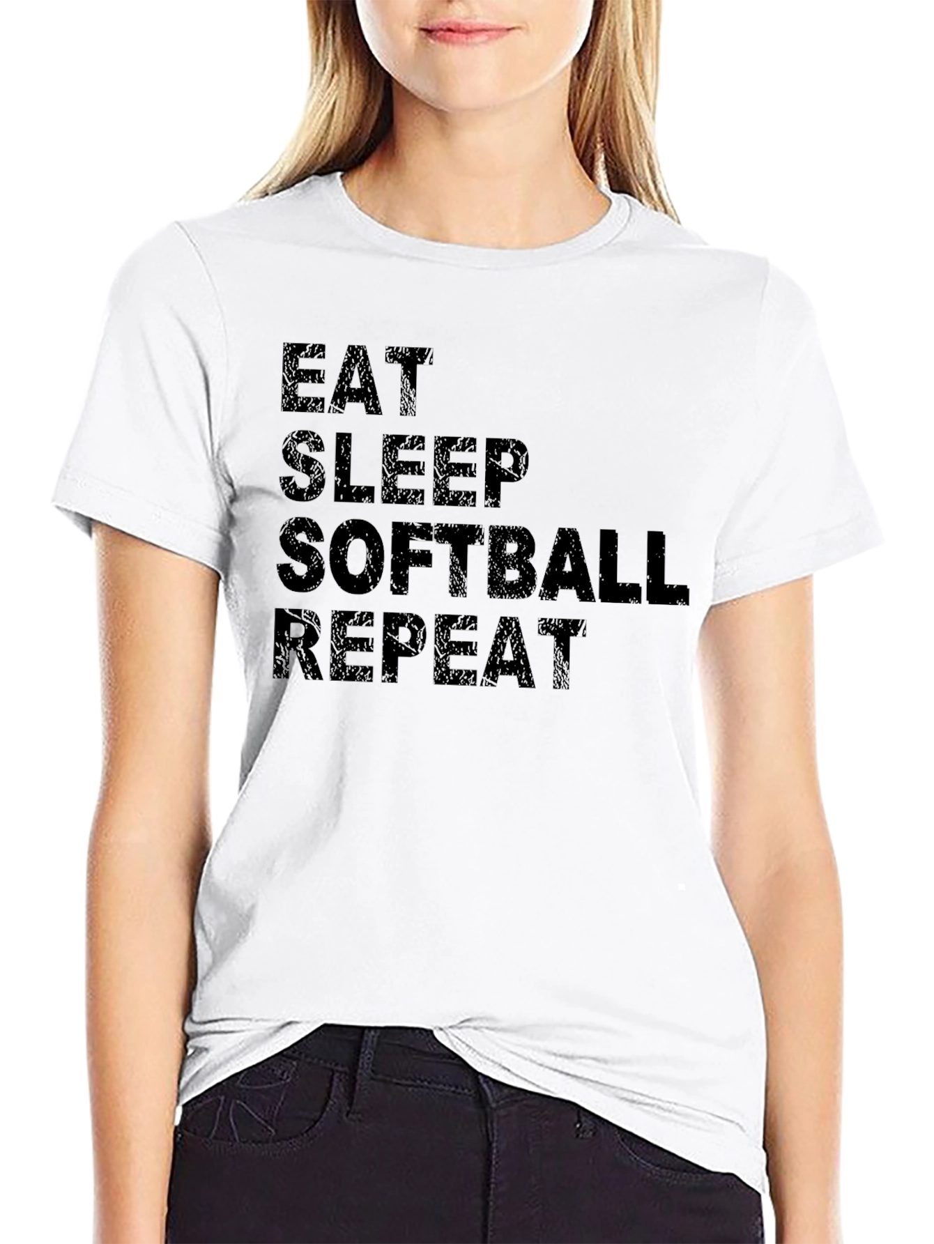 Eat Sleep Softball Repeat T-Shirt - Sport Tee