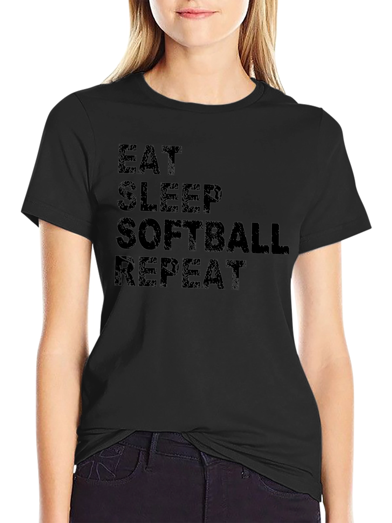 Eat Sleep Softball Repeat T-Shirt - Sport Tee