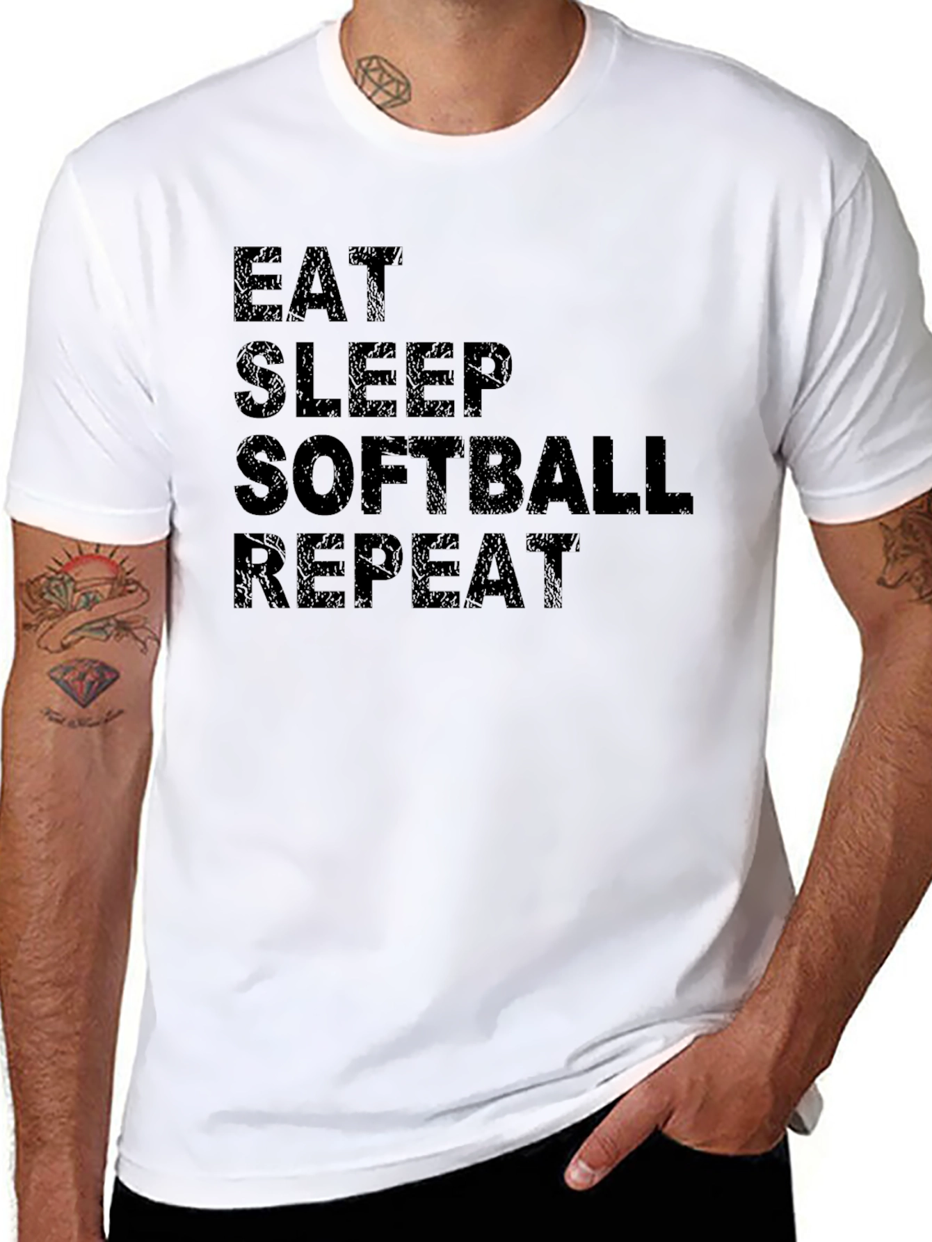 Eat Sleep Softball Repeat T-Shirt - Sport Tee