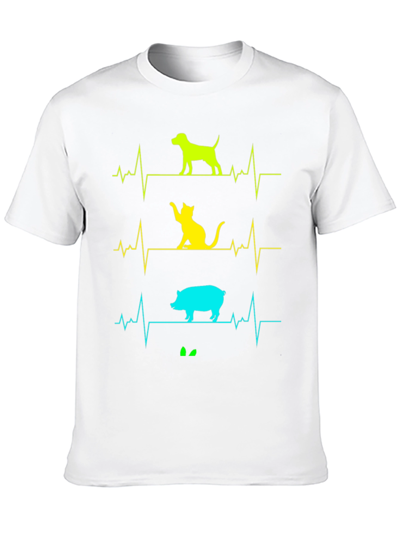 Animal Heartbeat T-Shirt - Dog Cat Pig Graphic Tee