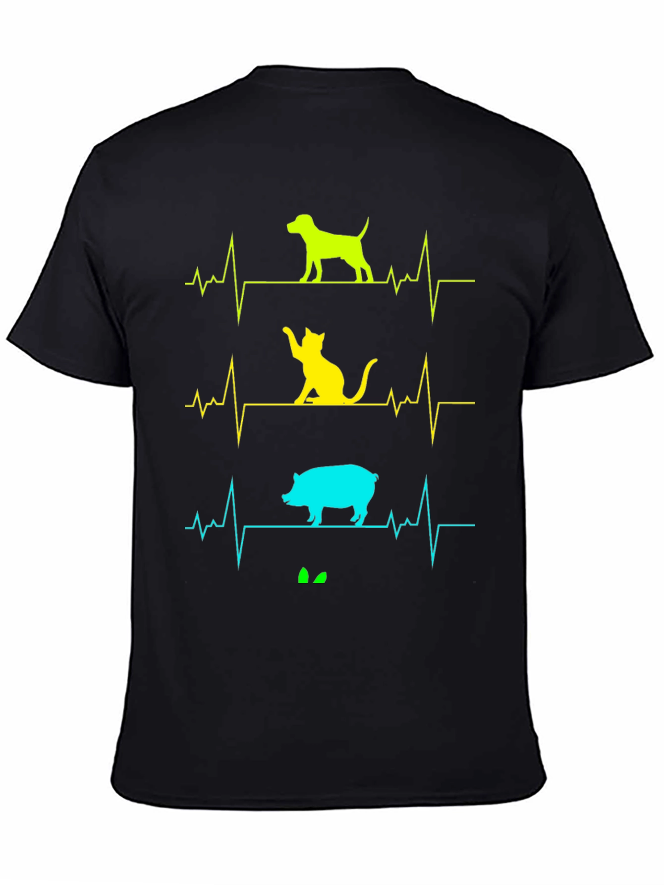 Animal Heartbeat T-Shirt - Dog Cat Pig Graphic Tee