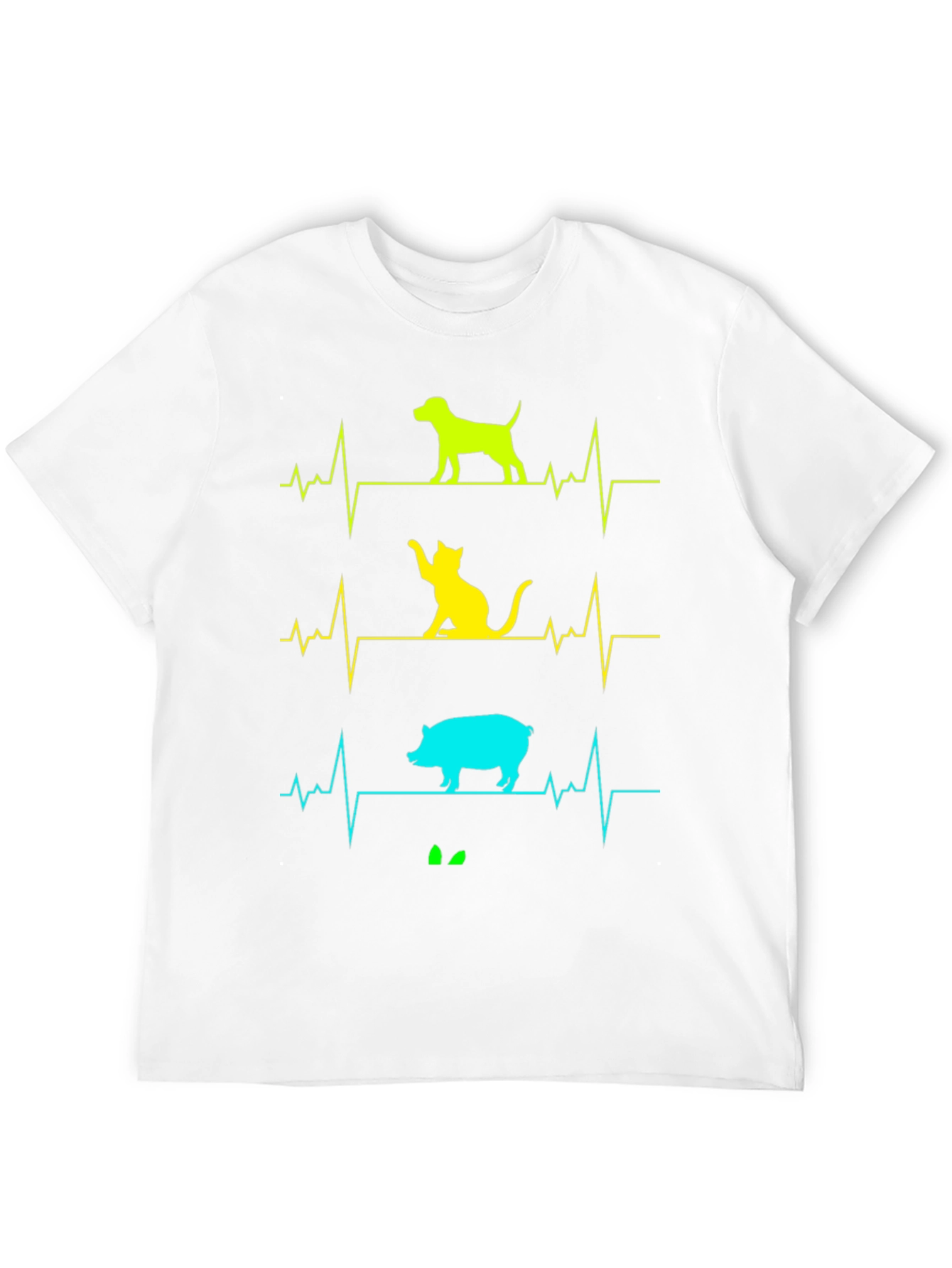 Animal Heartbeat T-Shirt - Dog Cat Pig Graphic Tee