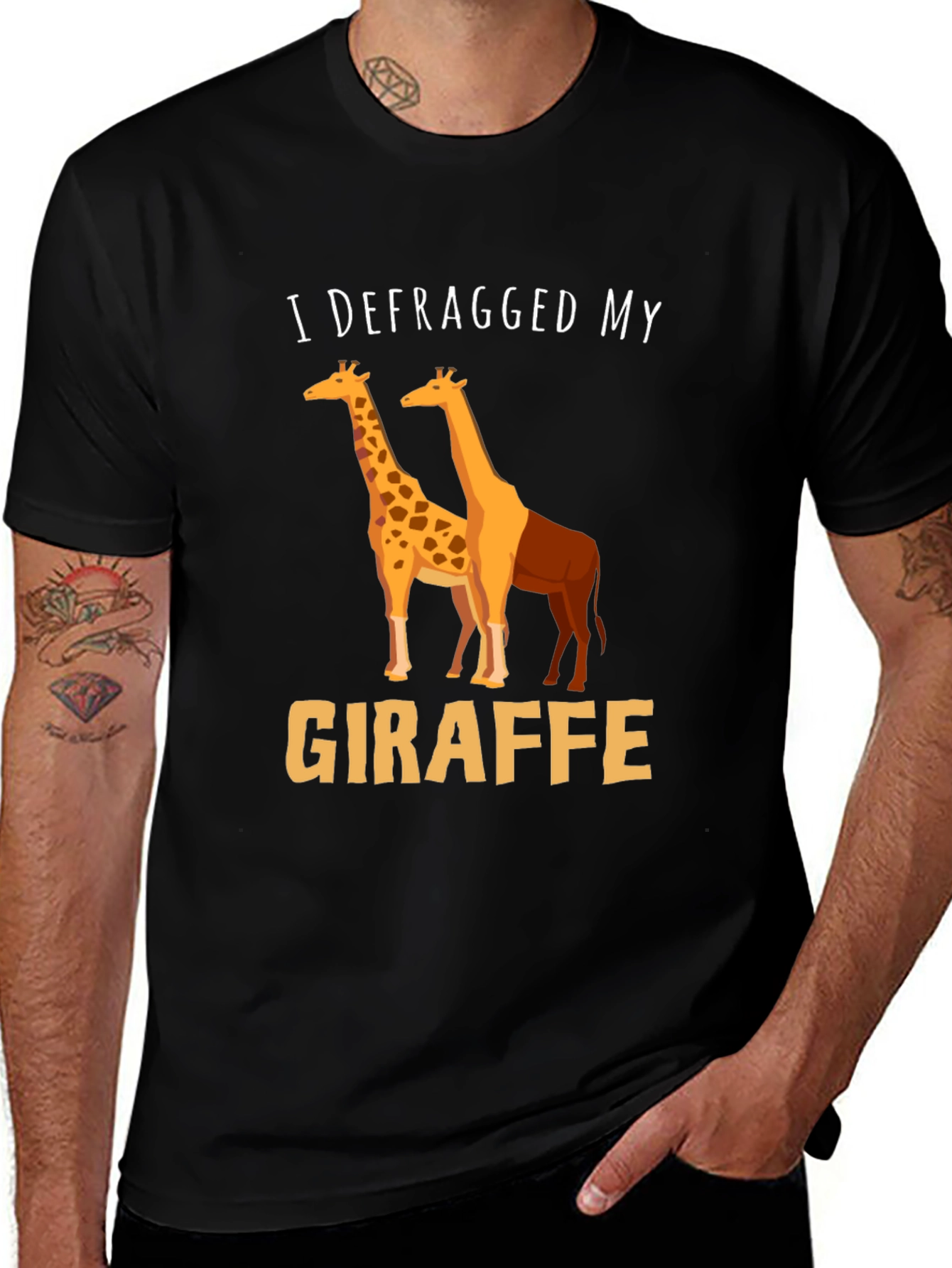 Defragged Giraffe T-Shirt: Funny Geeky Tee