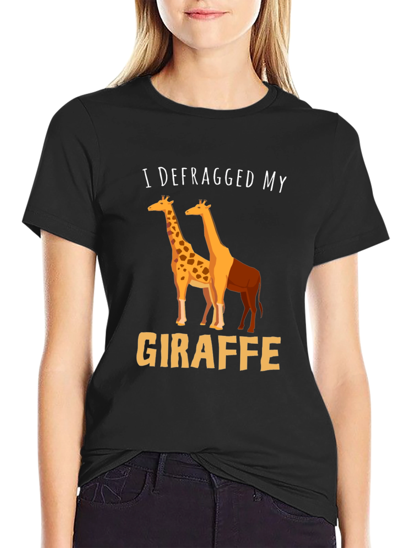 Defragged Giraffe T-Shirt: Funny Geeky Tee
