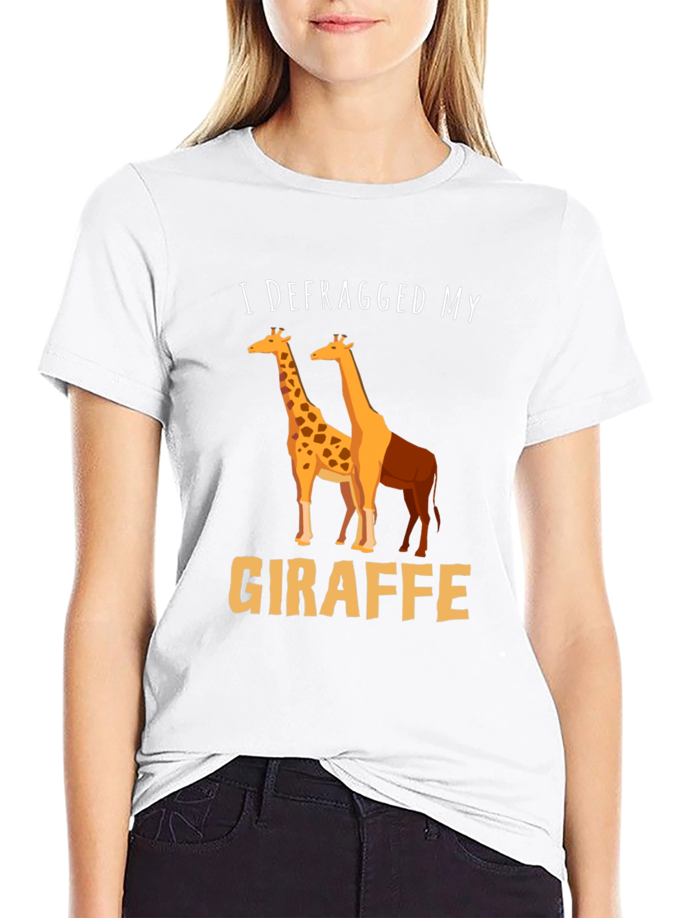 Defragged Giraffe T-Shirt: Funny Geeky Tee