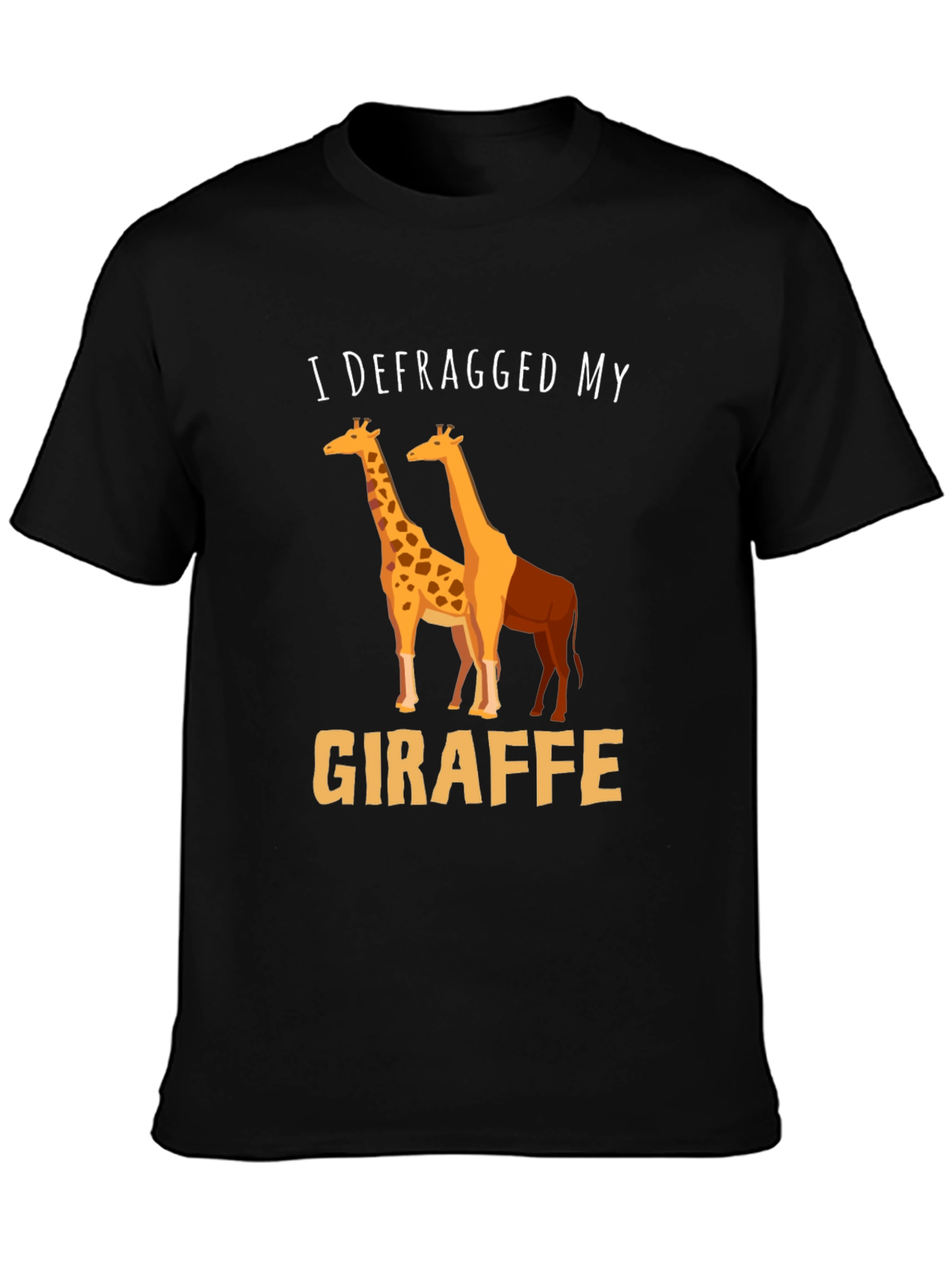 Defragged Giraffe T-Shirt: Funny Geeky Tee