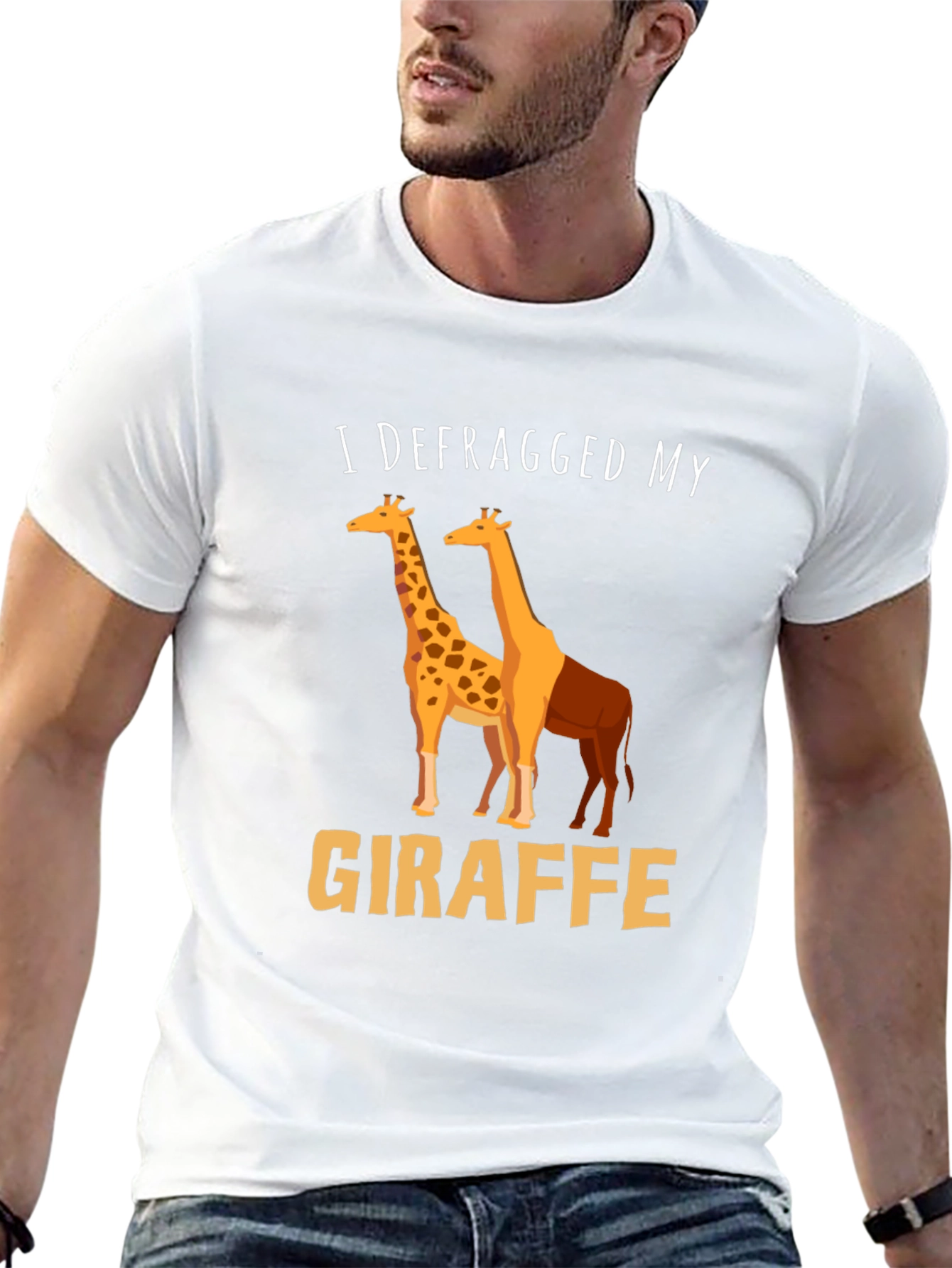 Defragged Giraffe T-Shirt: Funny Geeky Tee