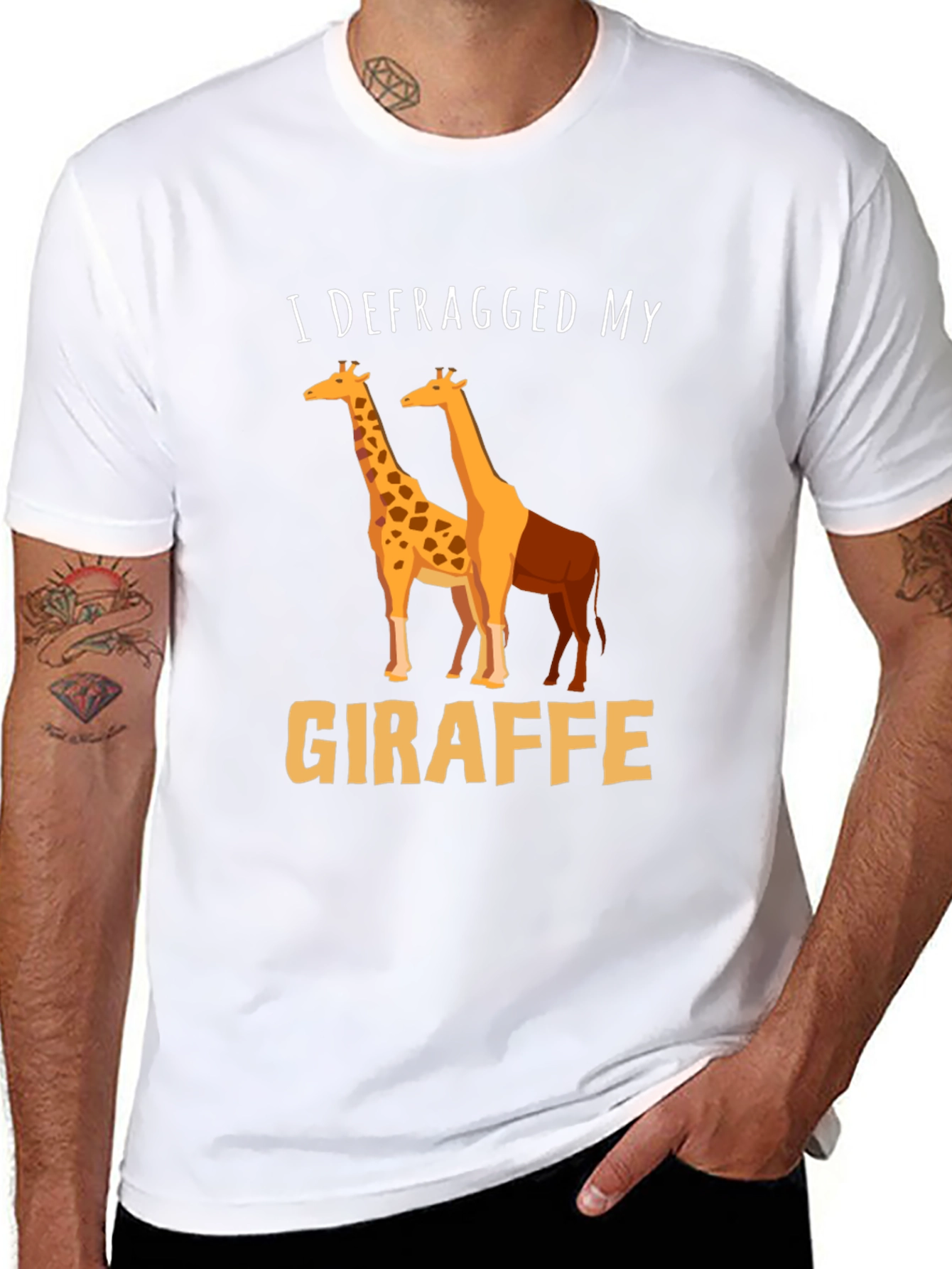 Defragged Giraffe T-Shirt: Funny Geeky Tee