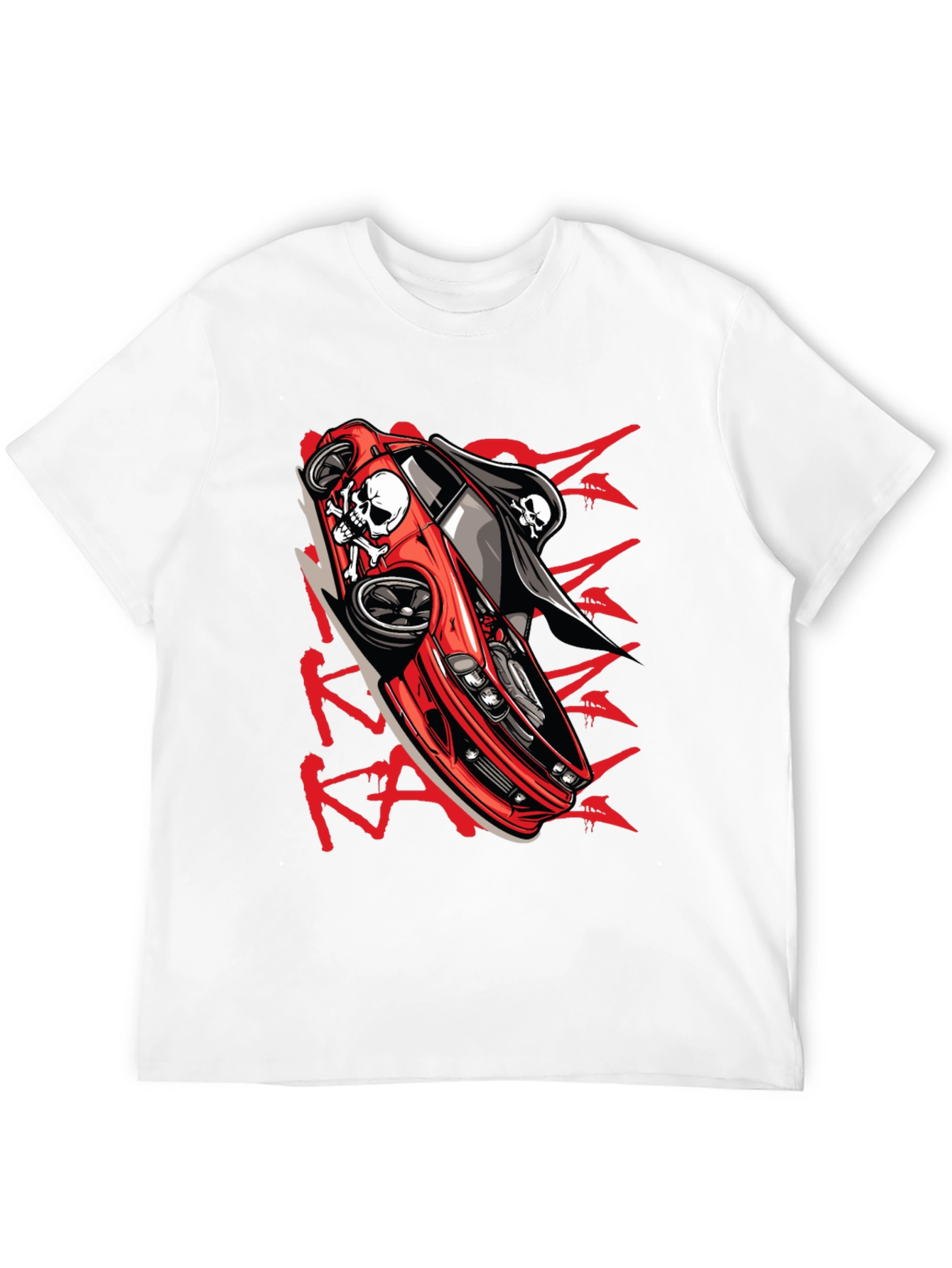 Skull Car Graphic T-Shirt - Edgy Streetwear