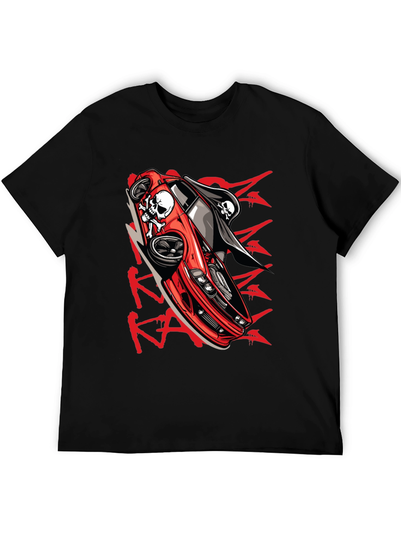 Skull Car Graphic T-Shirt - Edgy Streetwear