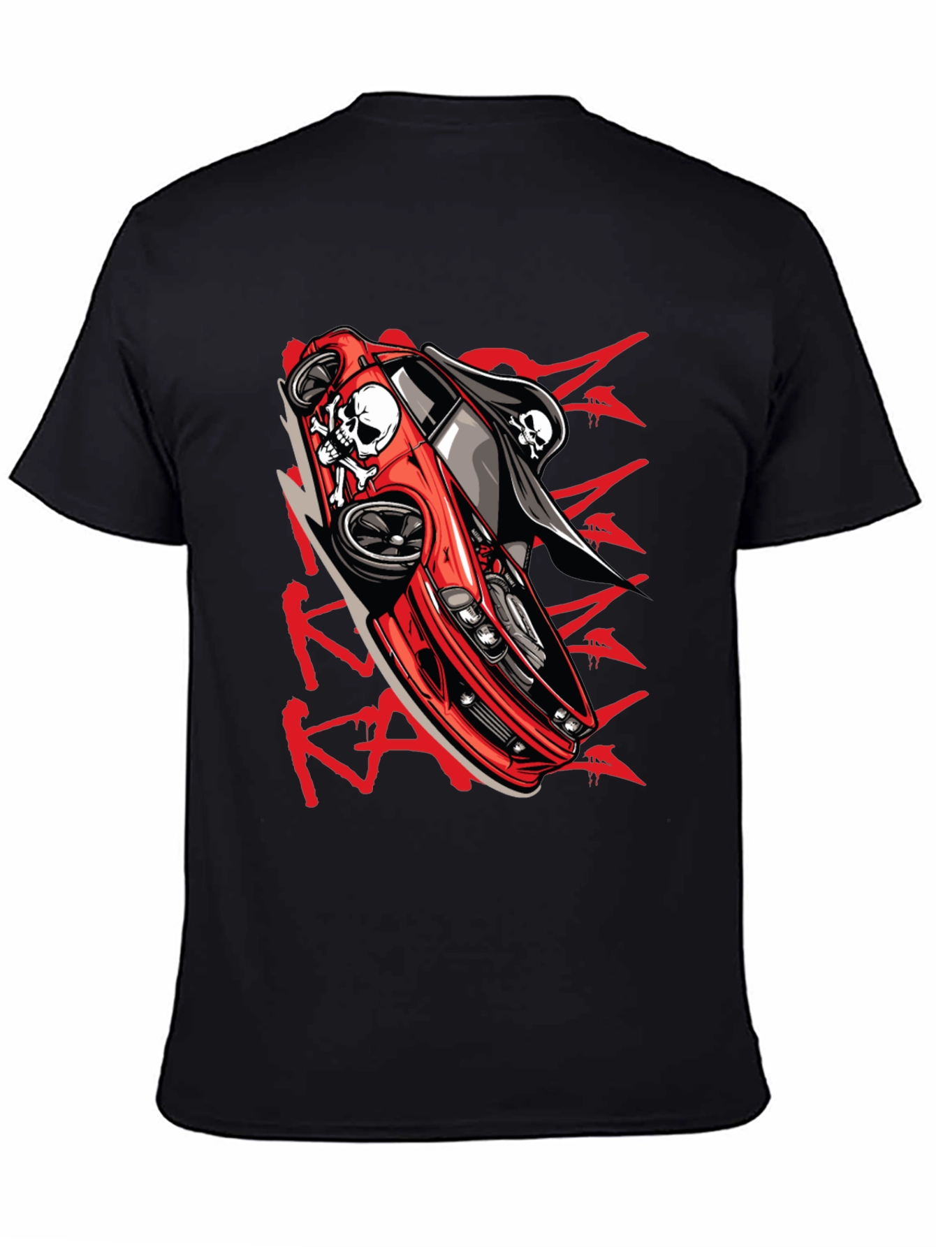 Skull Car Graphic T-Shirt - Edgy Streetwear