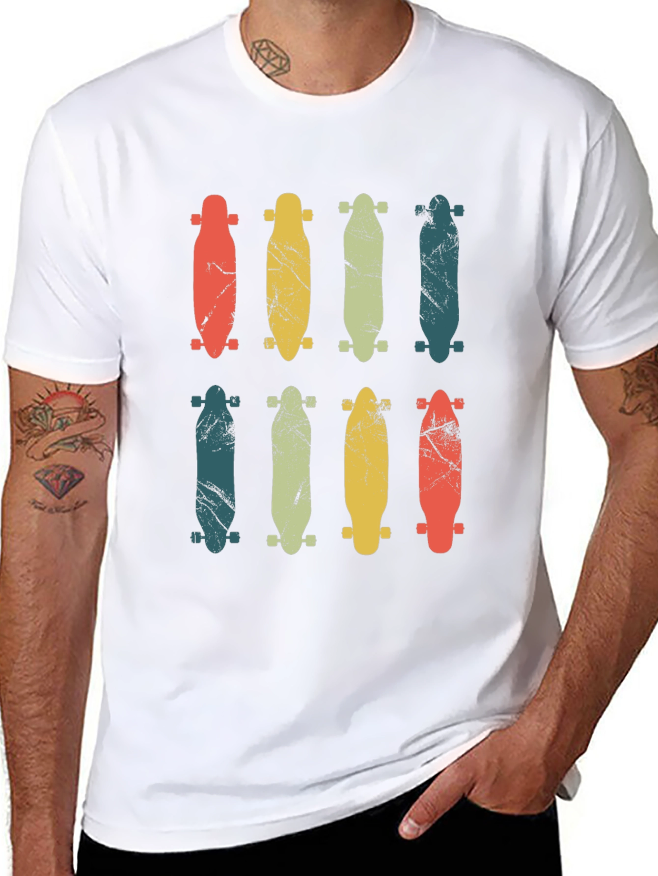 Retro Skateboard Graphic T-Shirt