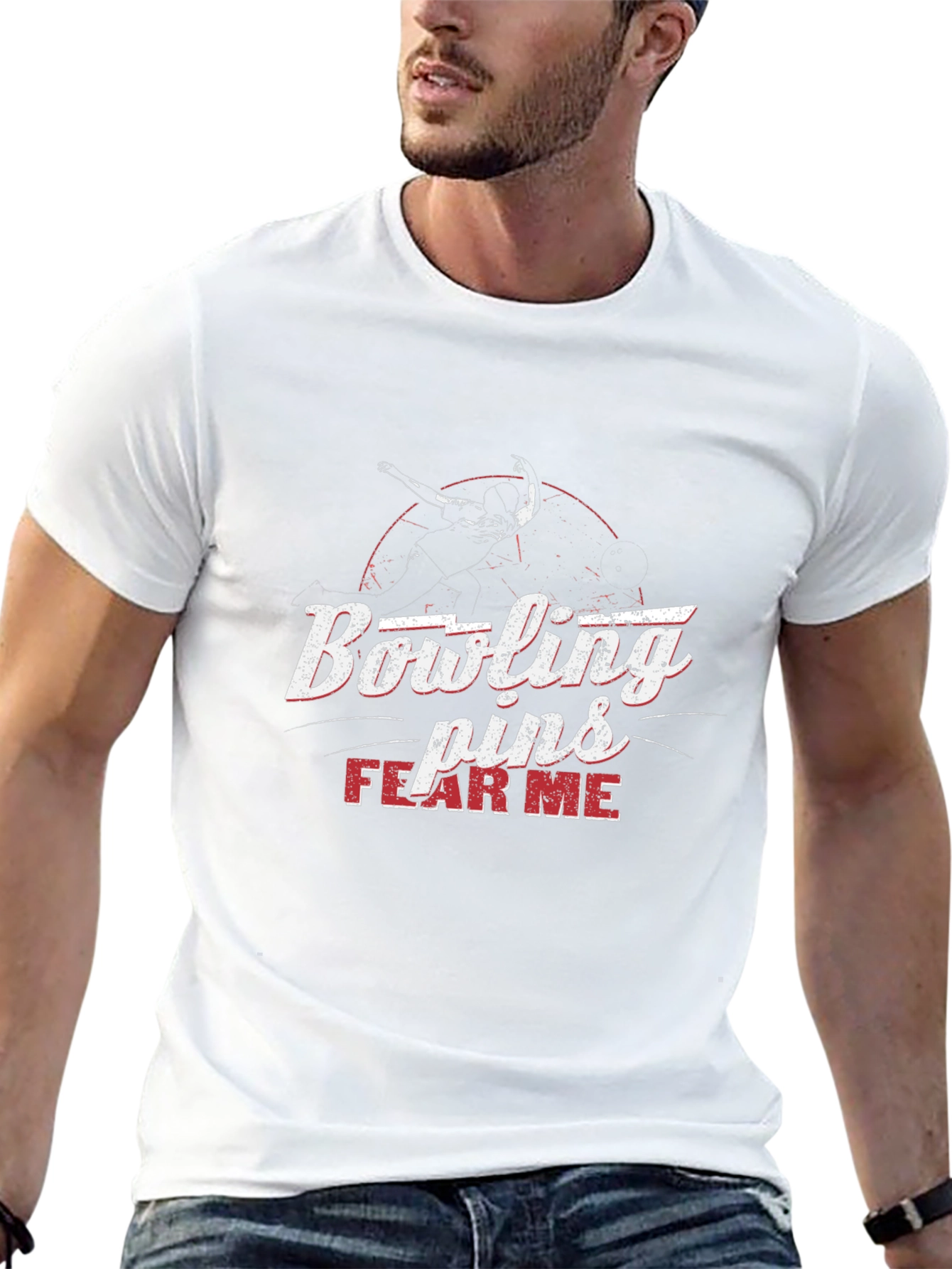 Bowling Pins Fear Me Graphic T-Shirt