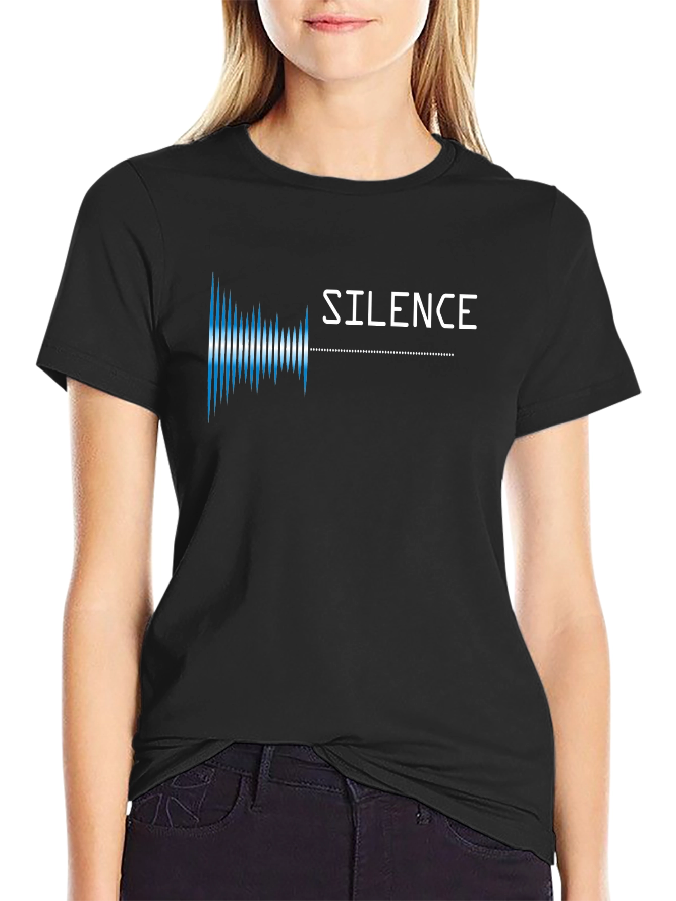 Silence Soundwave Graphic Tee - Modern Black T-Shirt