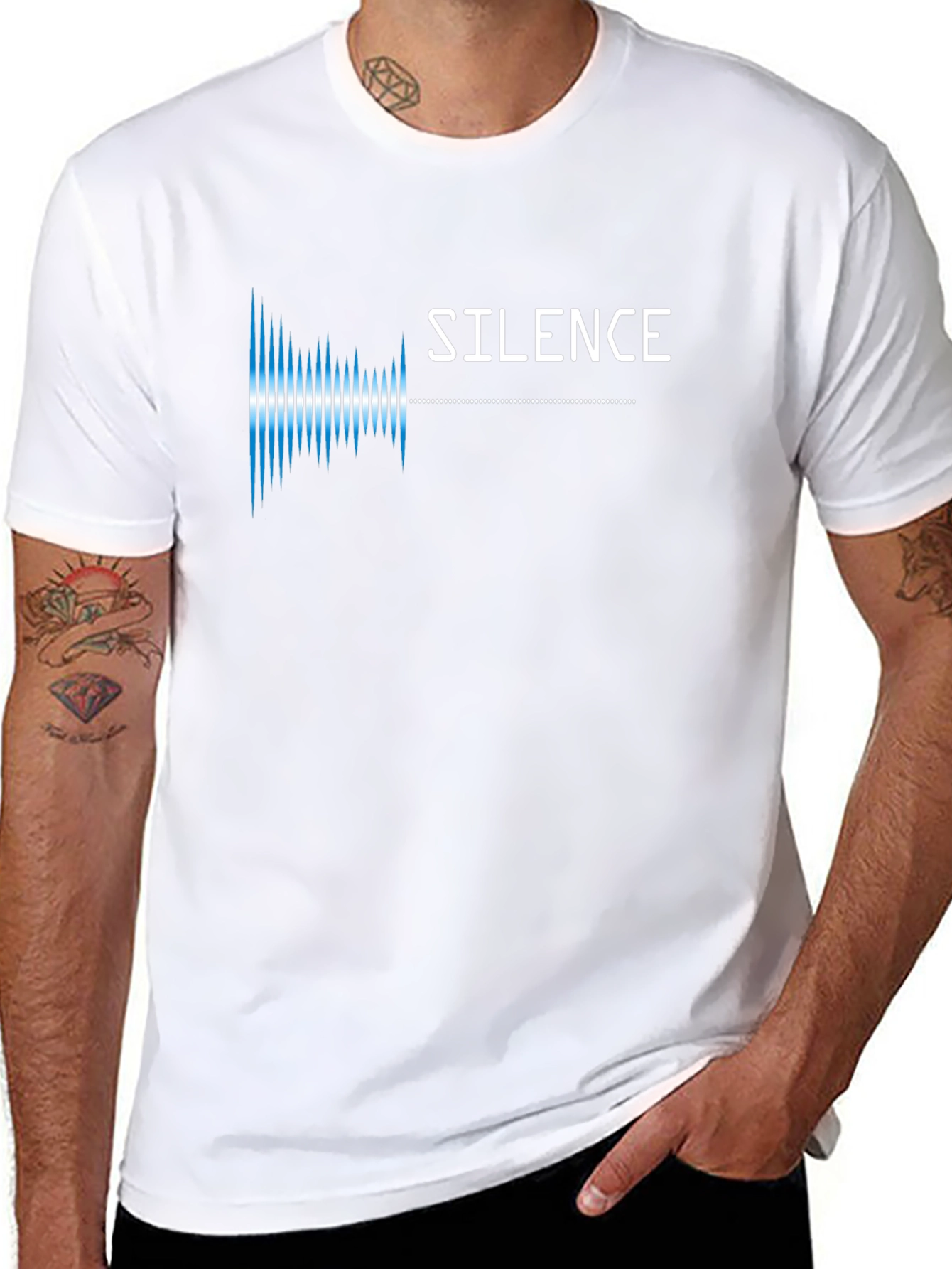 Silence Soundwave Graphic Tee - Modern Black T-Shirt