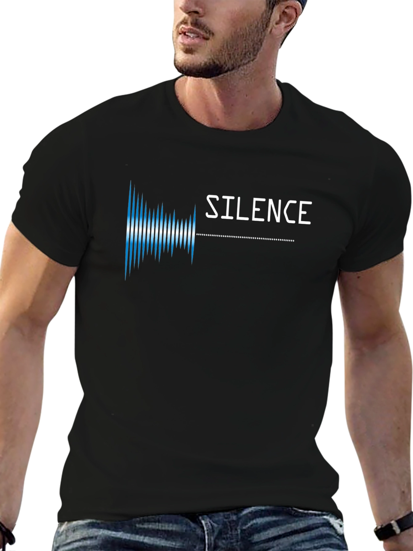 Silence Soundwave Graphic Tee - Modern Black T-Shirt