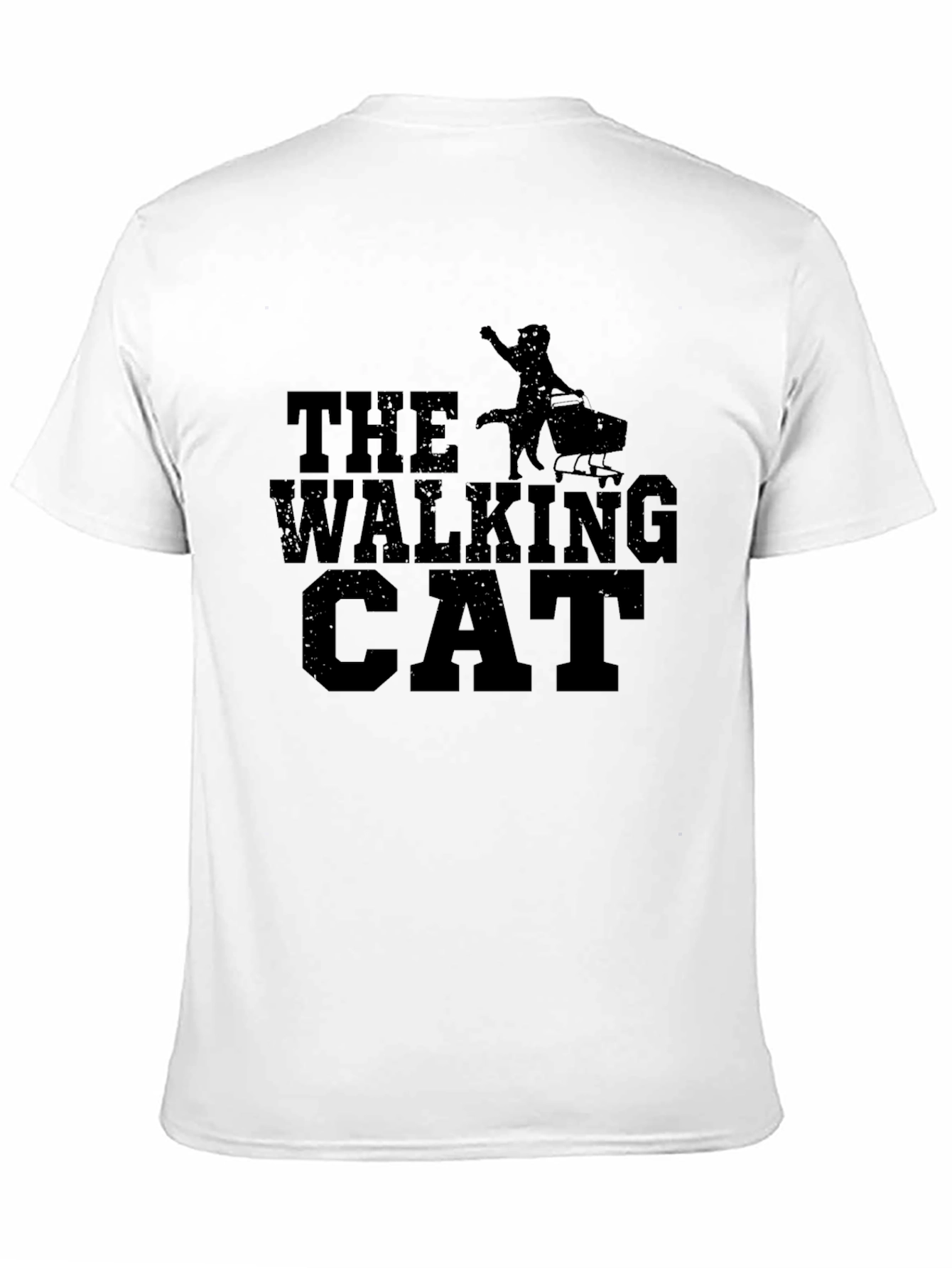 The Walking Cat T-Shirt Black Graphic Tee