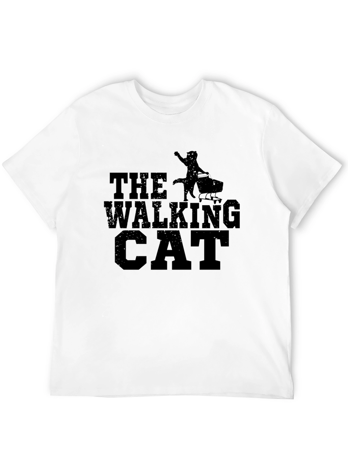 The Walking Cat T-Shirt Black Graphic Tee