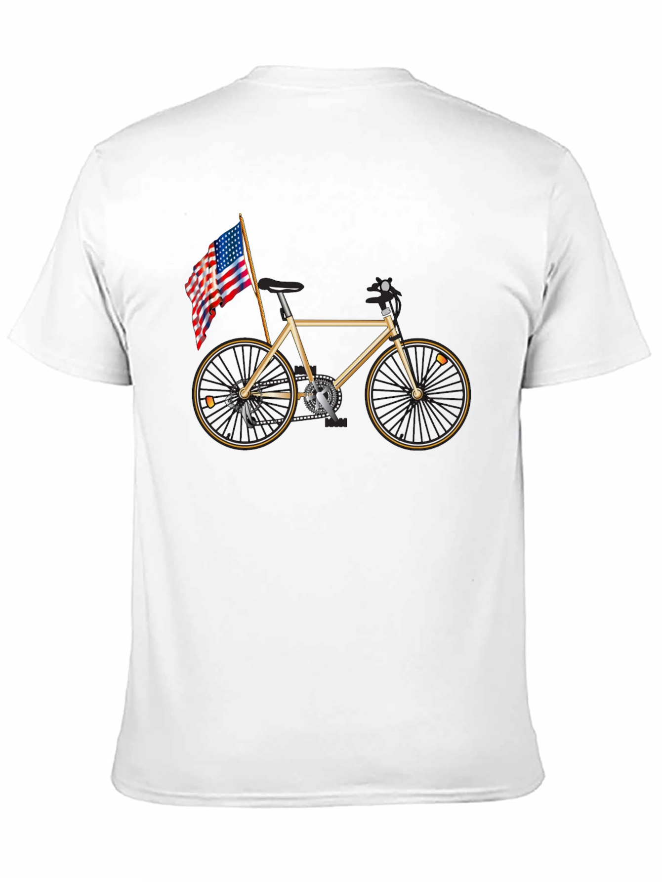 Bicycle and American Flag Graphic Tee