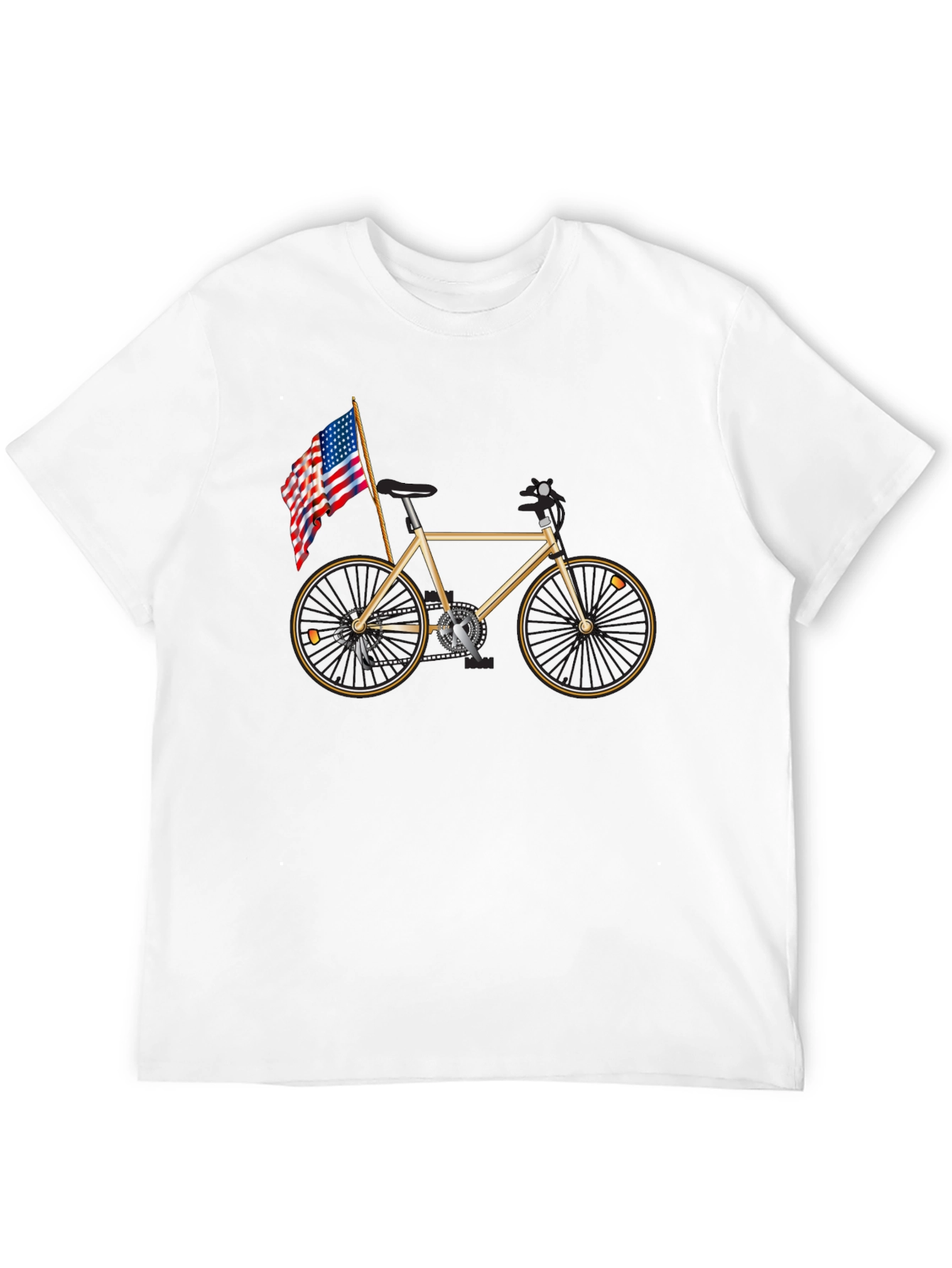 Bicycle and American Flag Graphic Tee