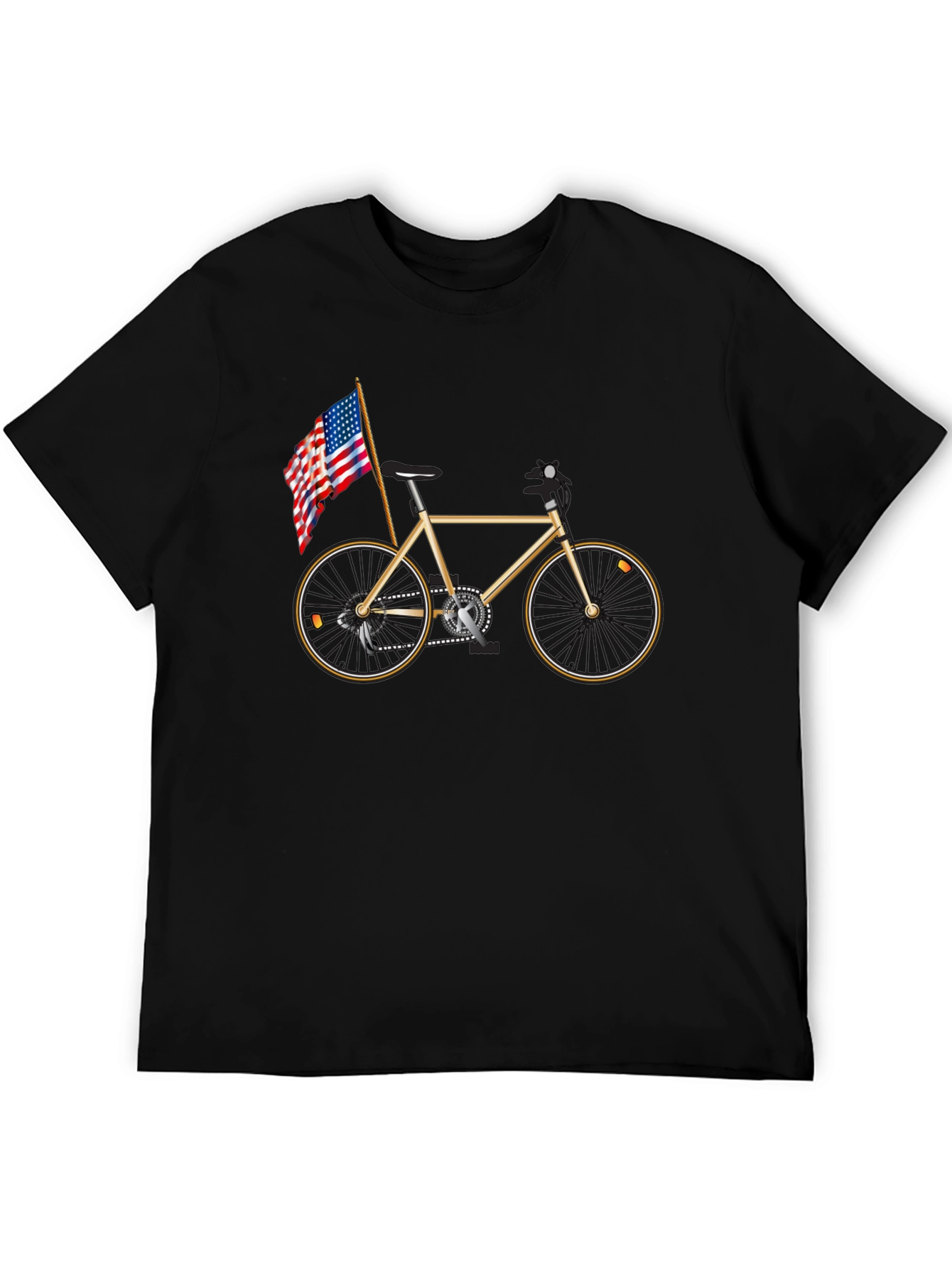 Bicycle and American Flag Graphic Tee