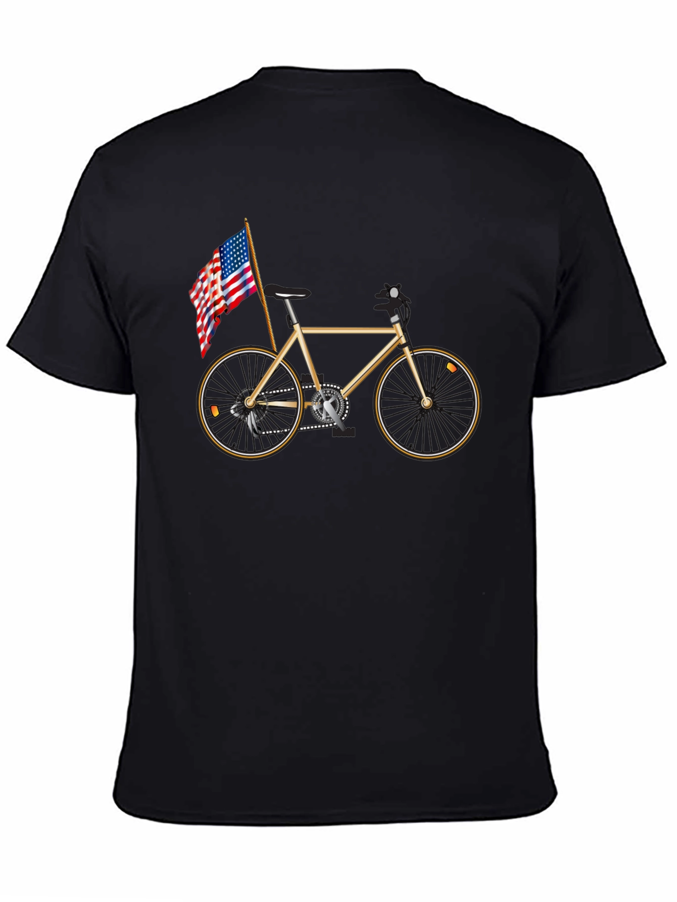 Bicycle and American Flag Graphic Tee