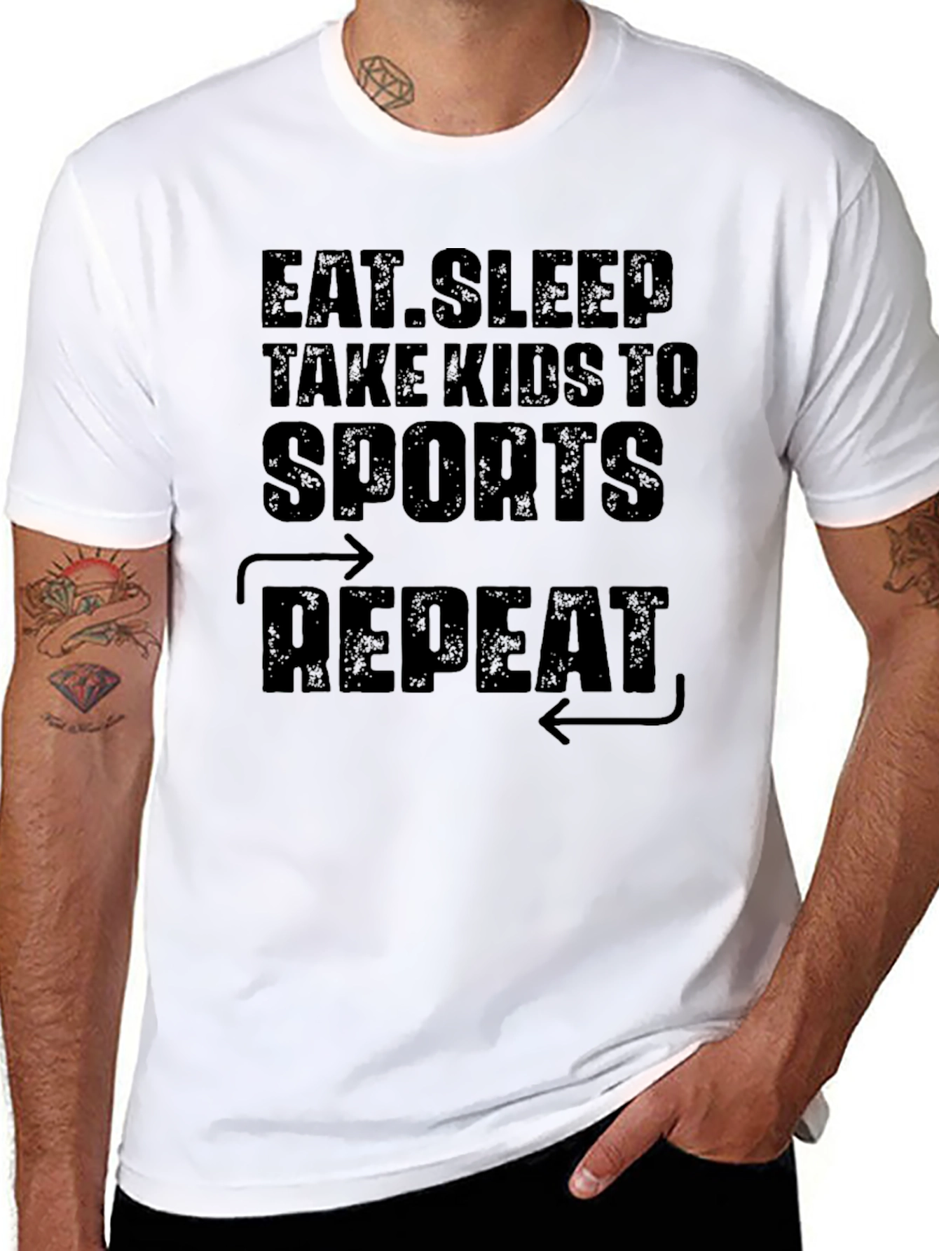 Eat Sleep Sports Repeat Graphic Tee