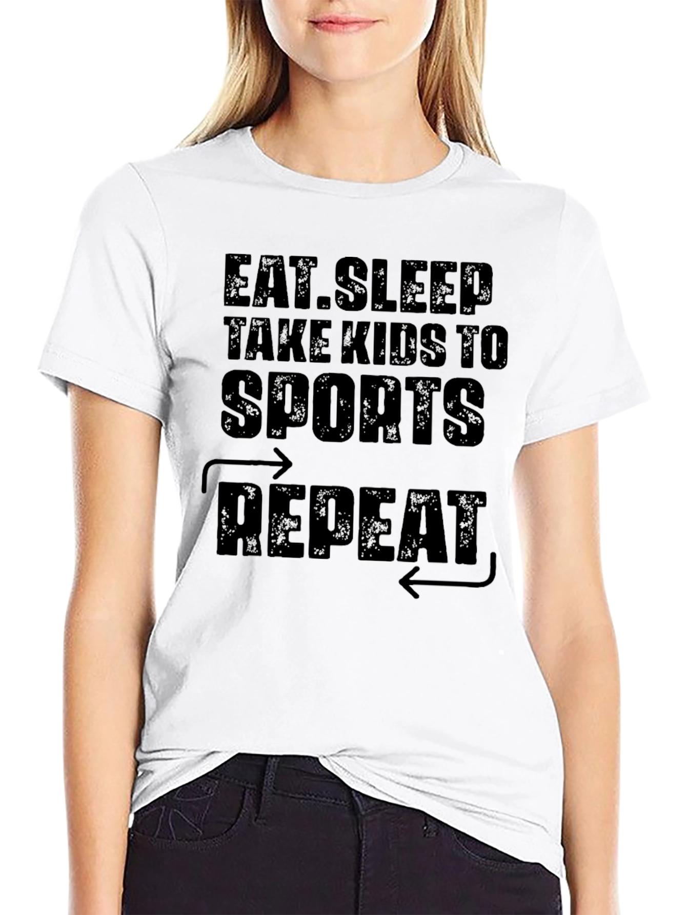Eat Sleep Sports Repeat Graphic Tee