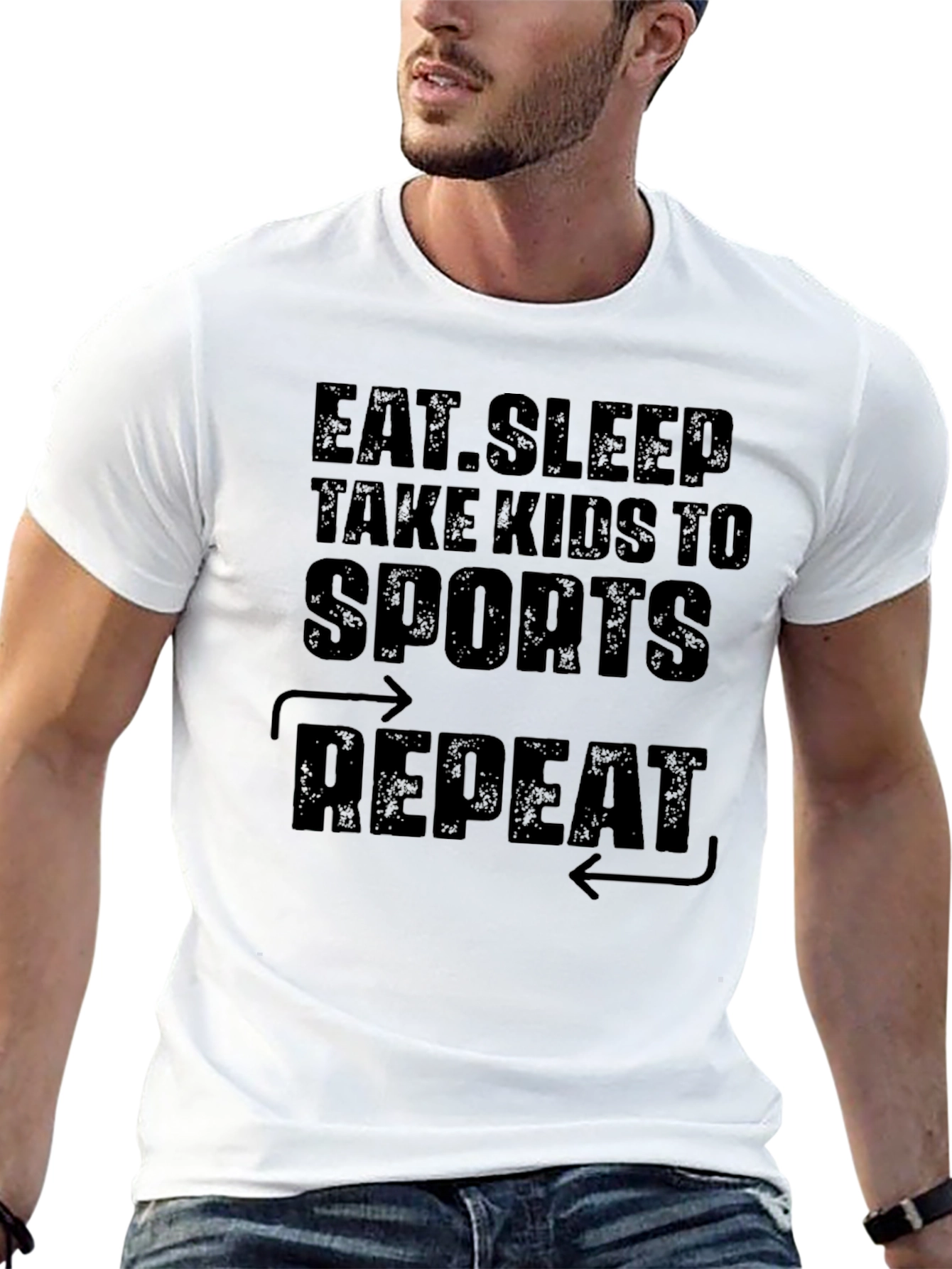 Eat Sleep Sports Repeat Graphic Tee