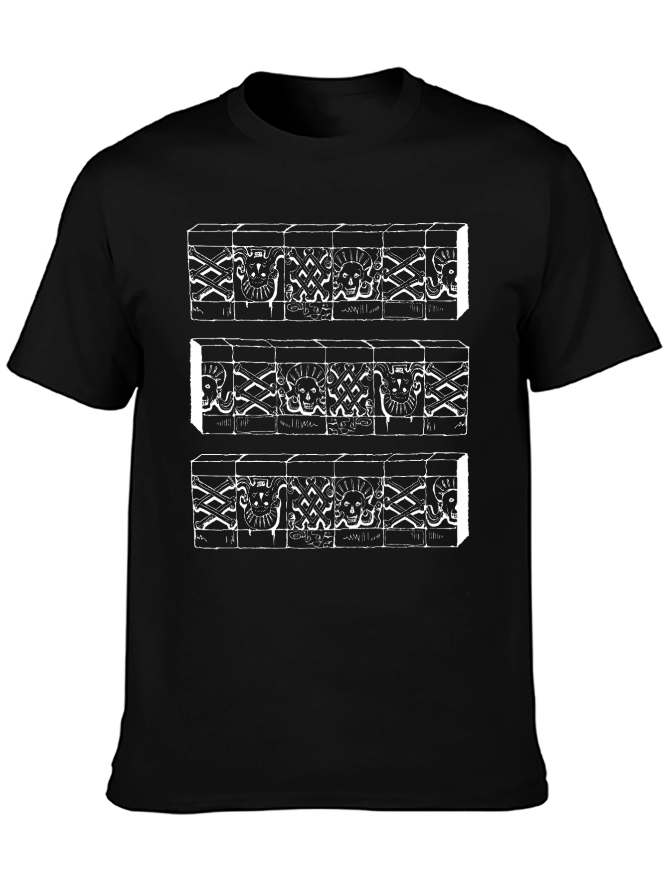 Ancient Block Print Graphic Tee - Black
