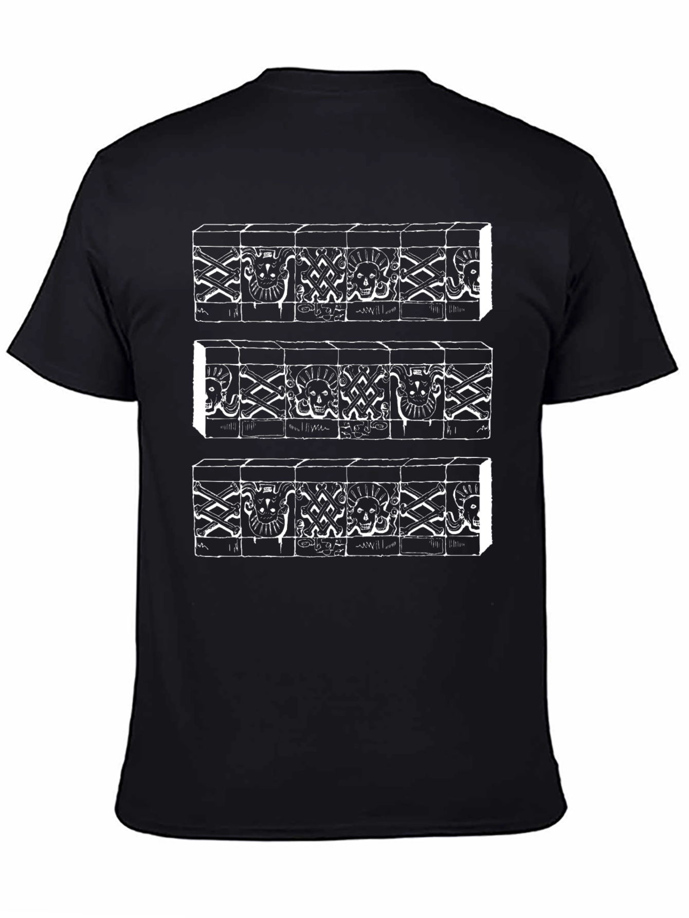 Ancient Block Print Graphic Tee - Black