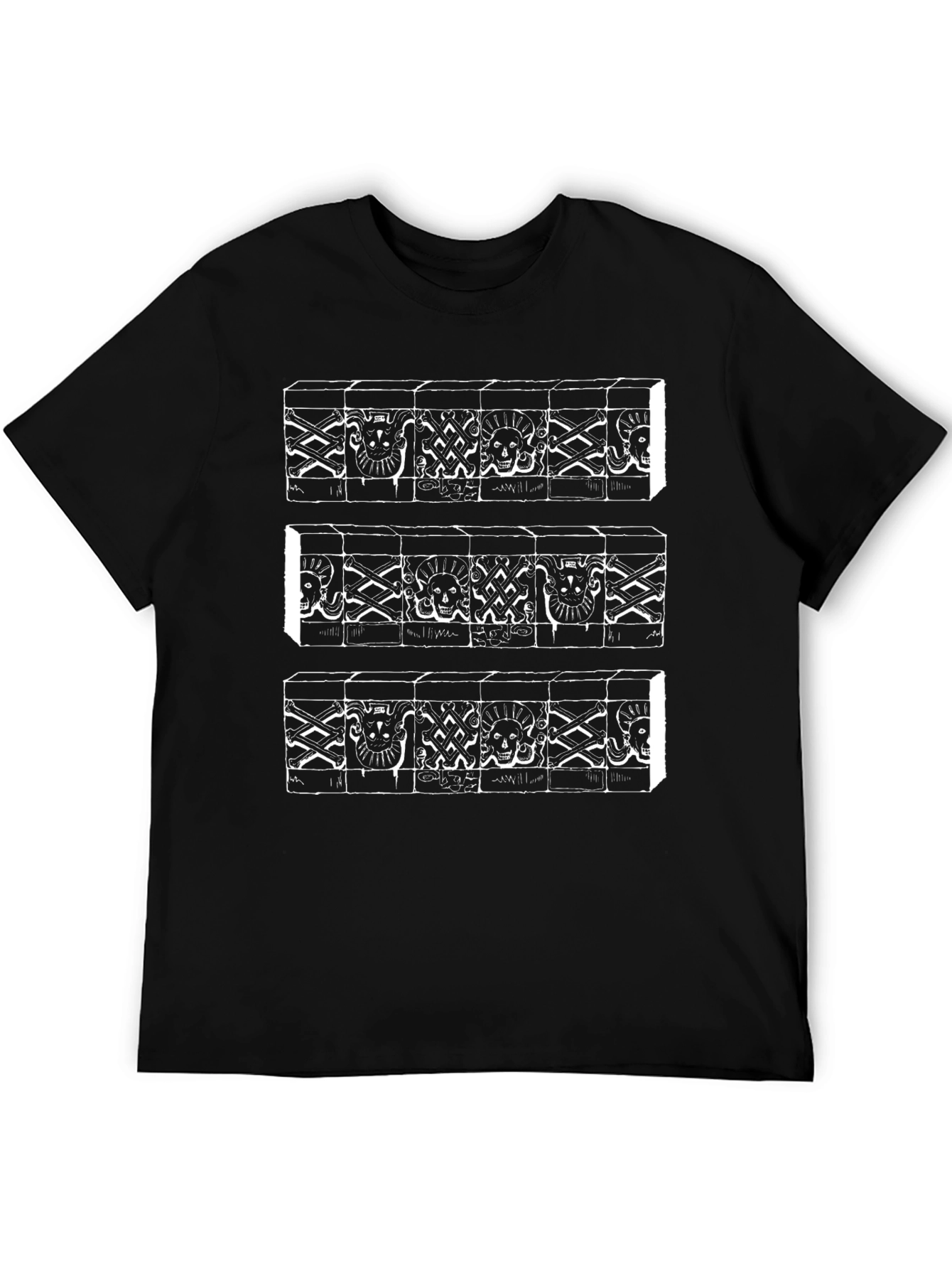 Ancient Block Print Graphic Tee - Black