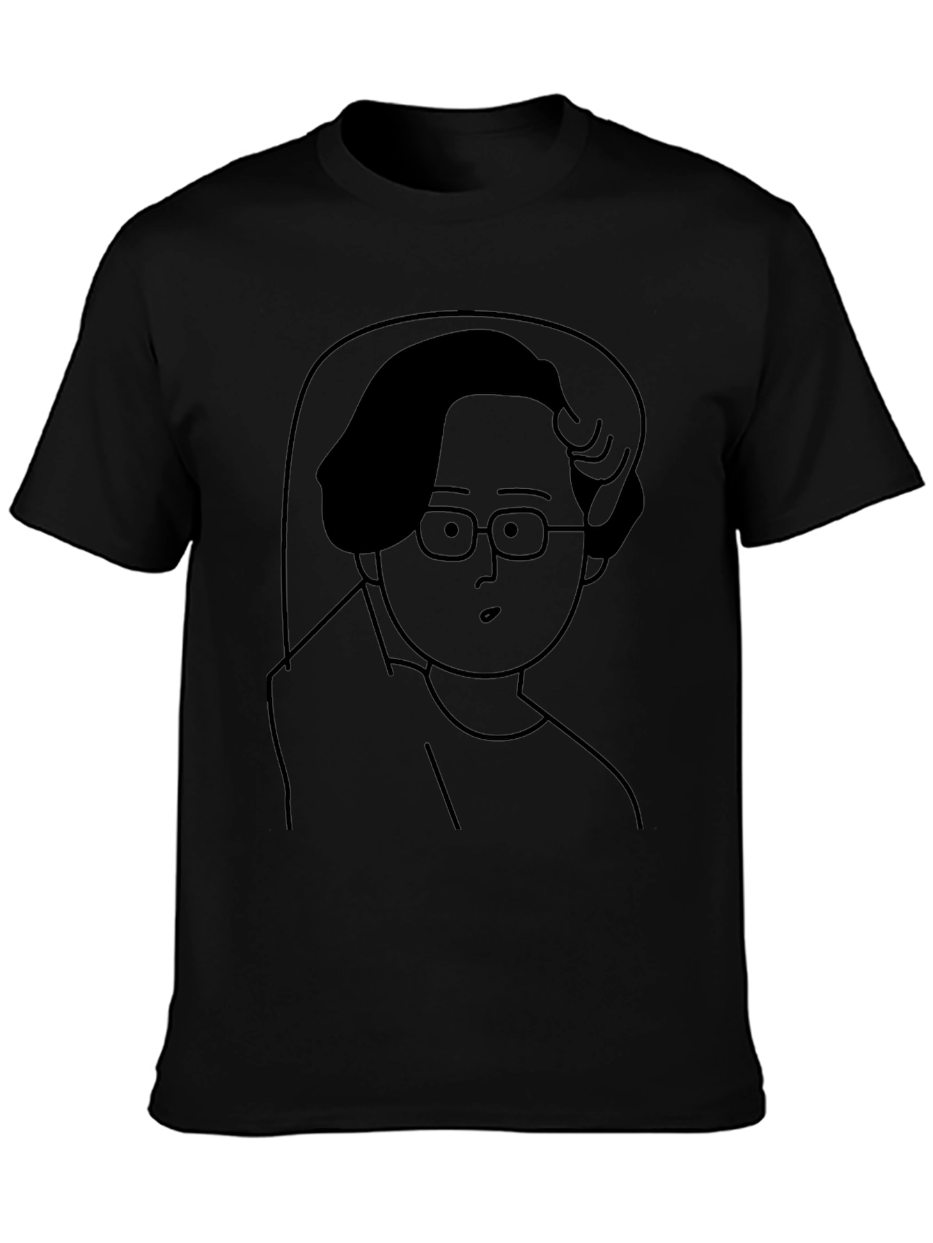 Black Graphic Tee - Cartoon Character