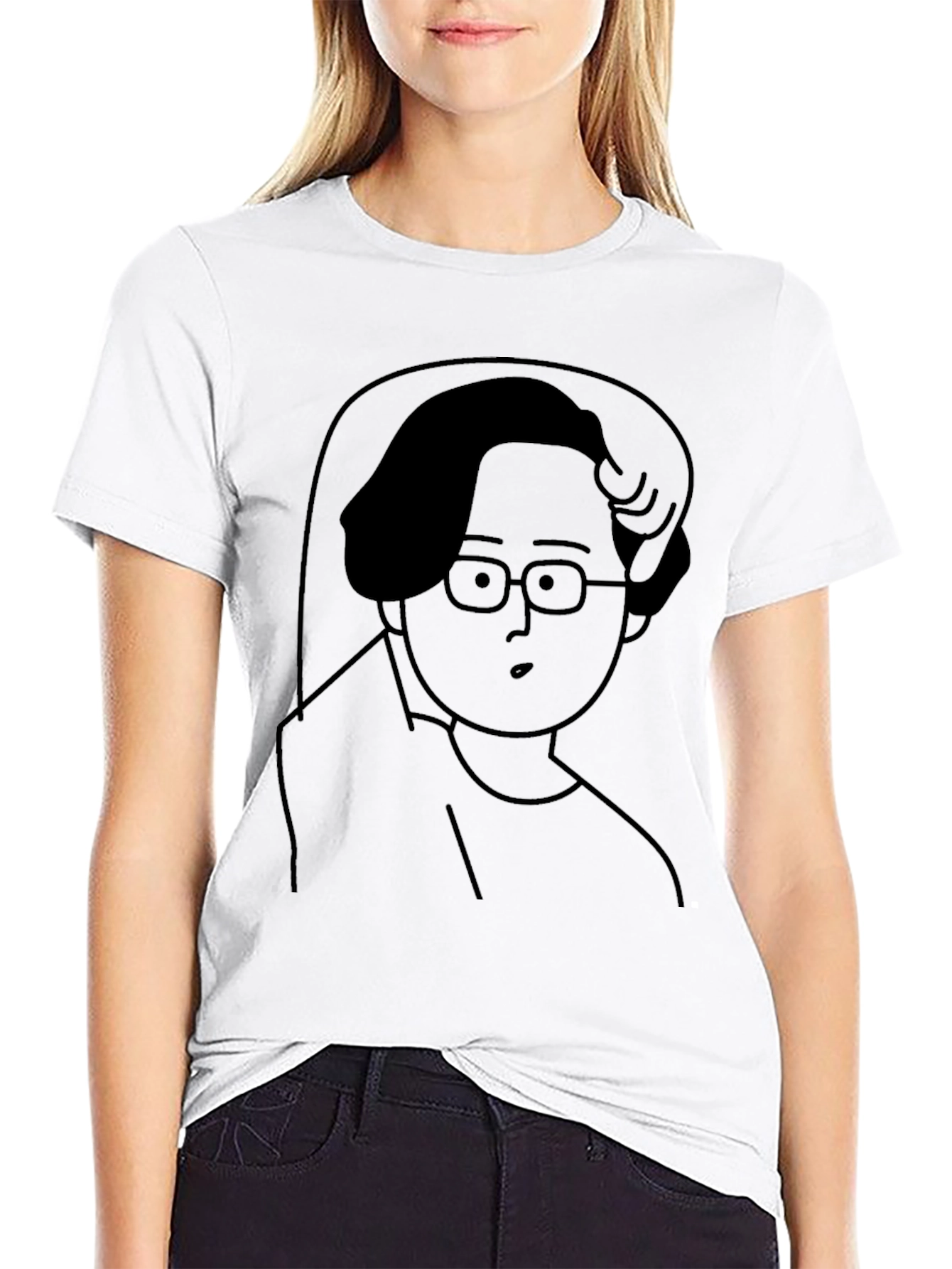 Black Graphic Tee - Cartoon Character