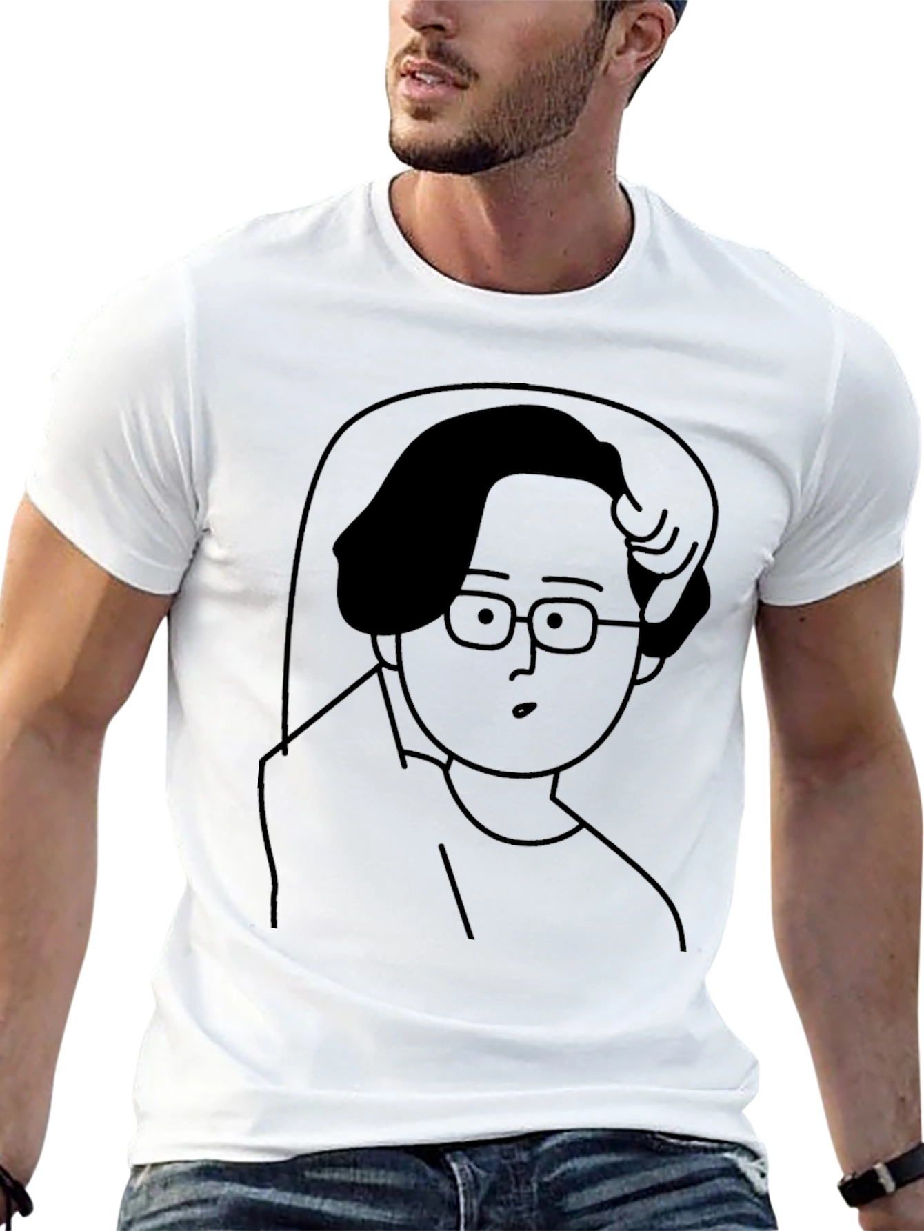 Black Graphic Tee - Cartoon Character