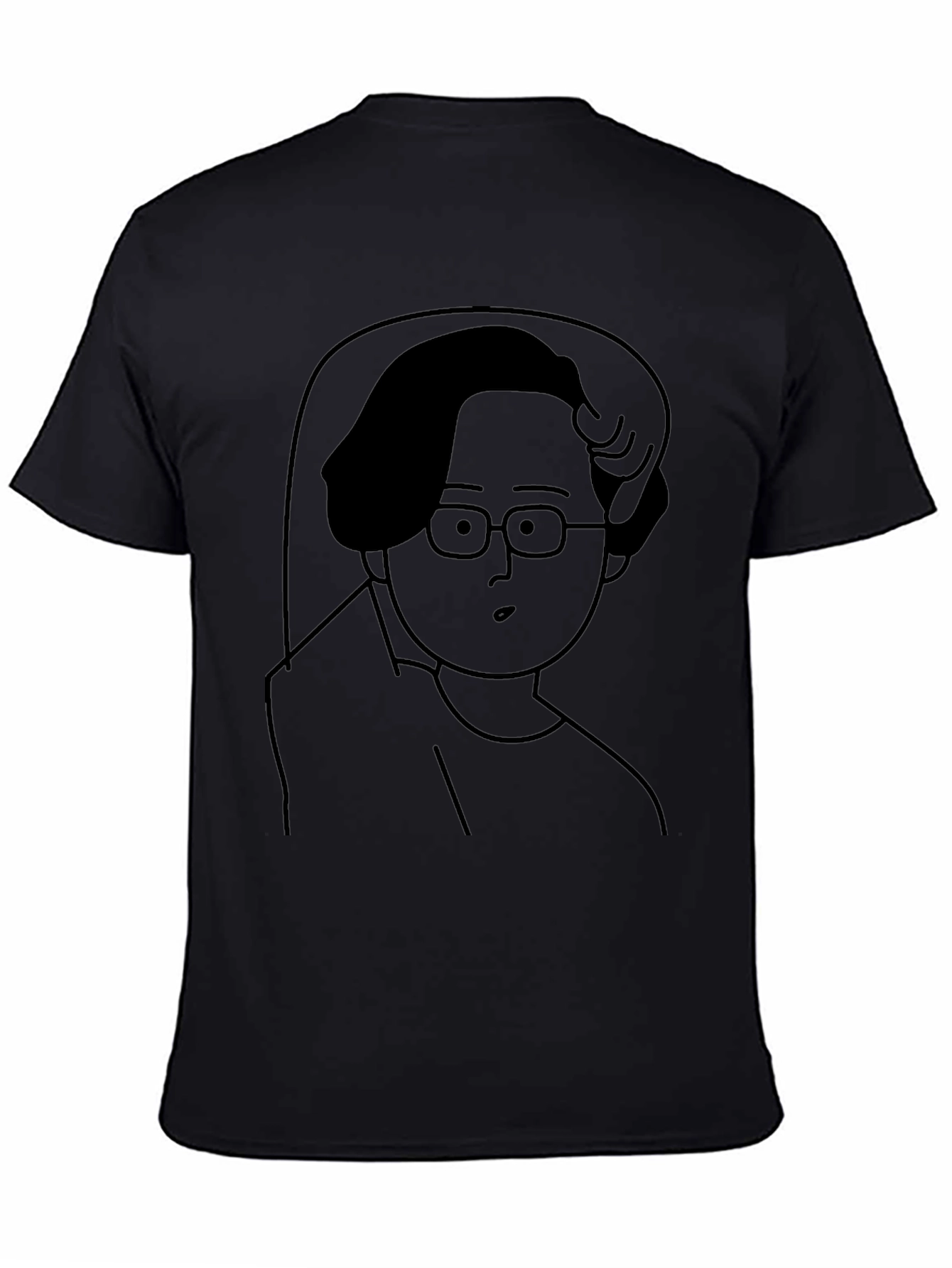 Black Graphic Tee - Cartoon Character