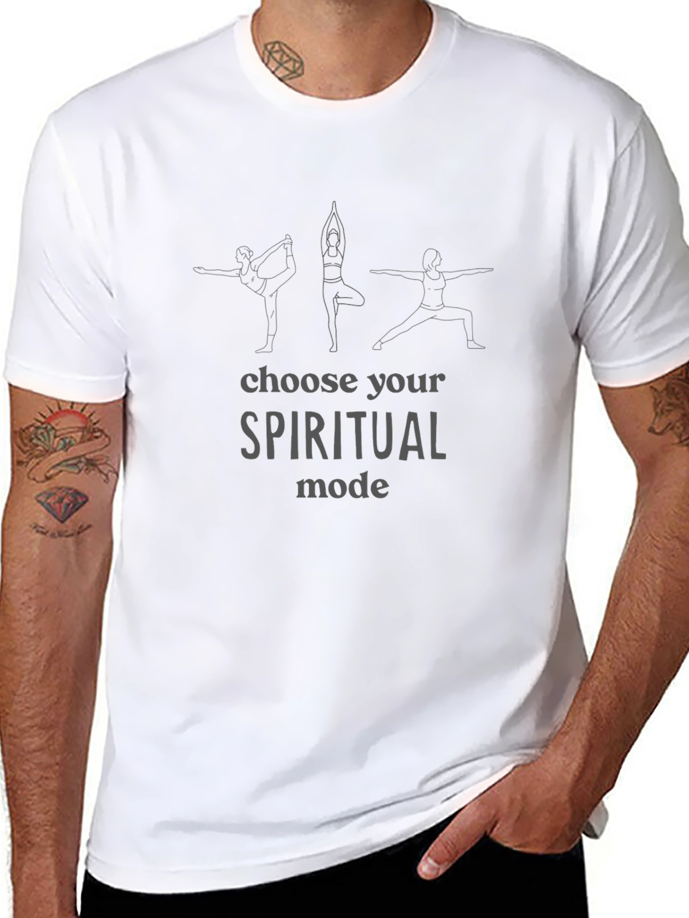 Spiritual Mode Yoga Graphic Black Tee