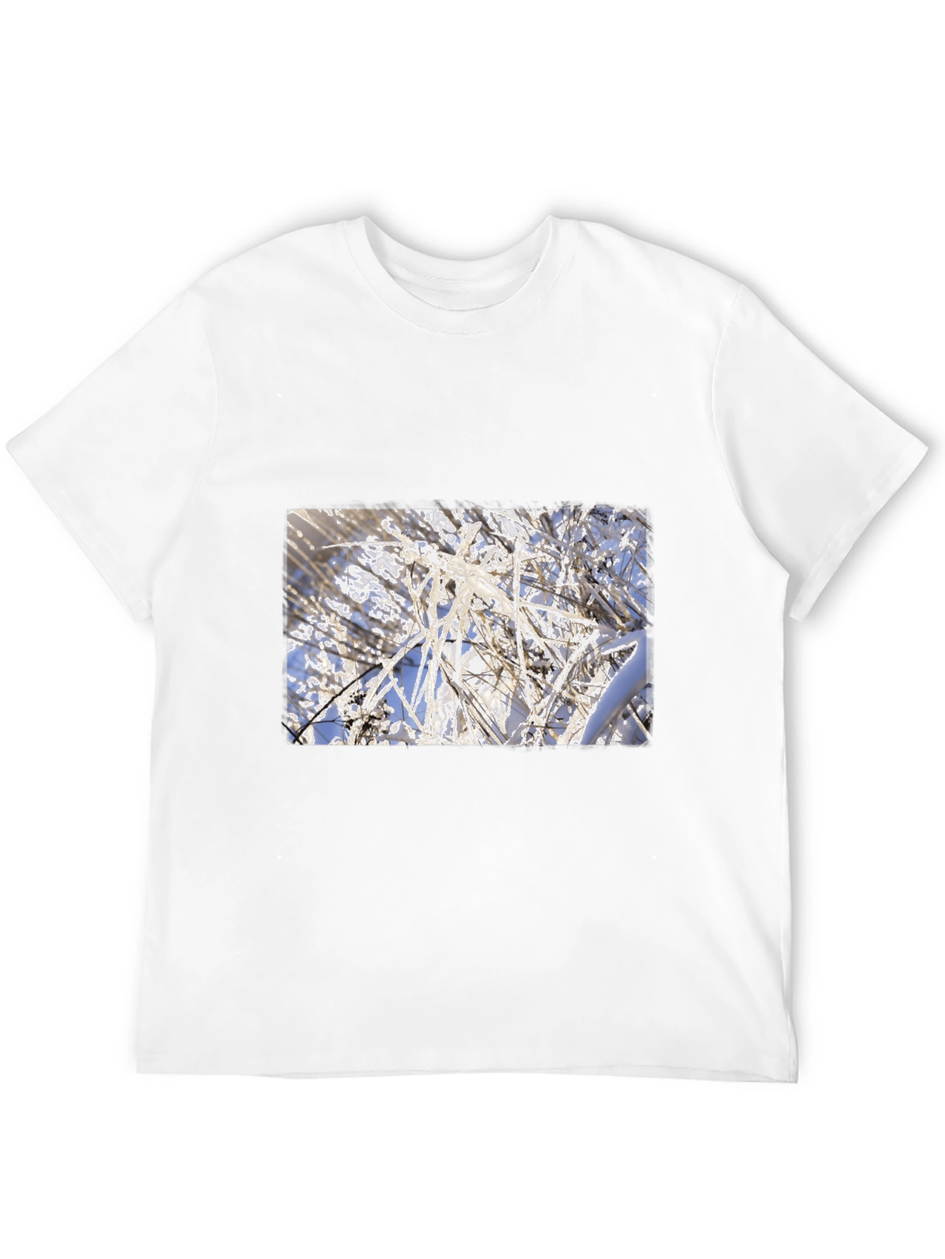 Winter Frost Graphic Tee - Soft Cotton Blend Black