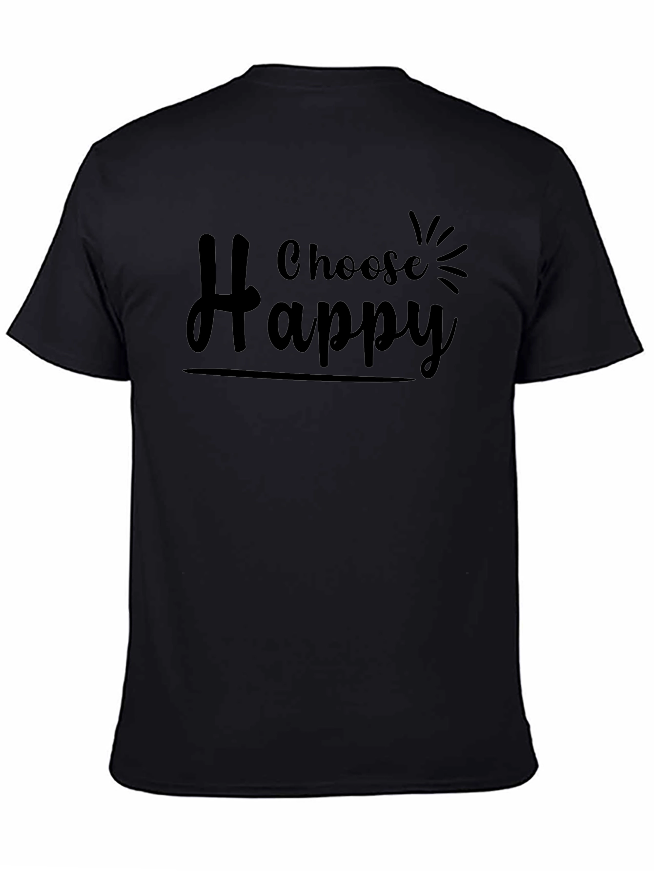 Choose Happy Graphic Tee - Stylish Black T-Shirt