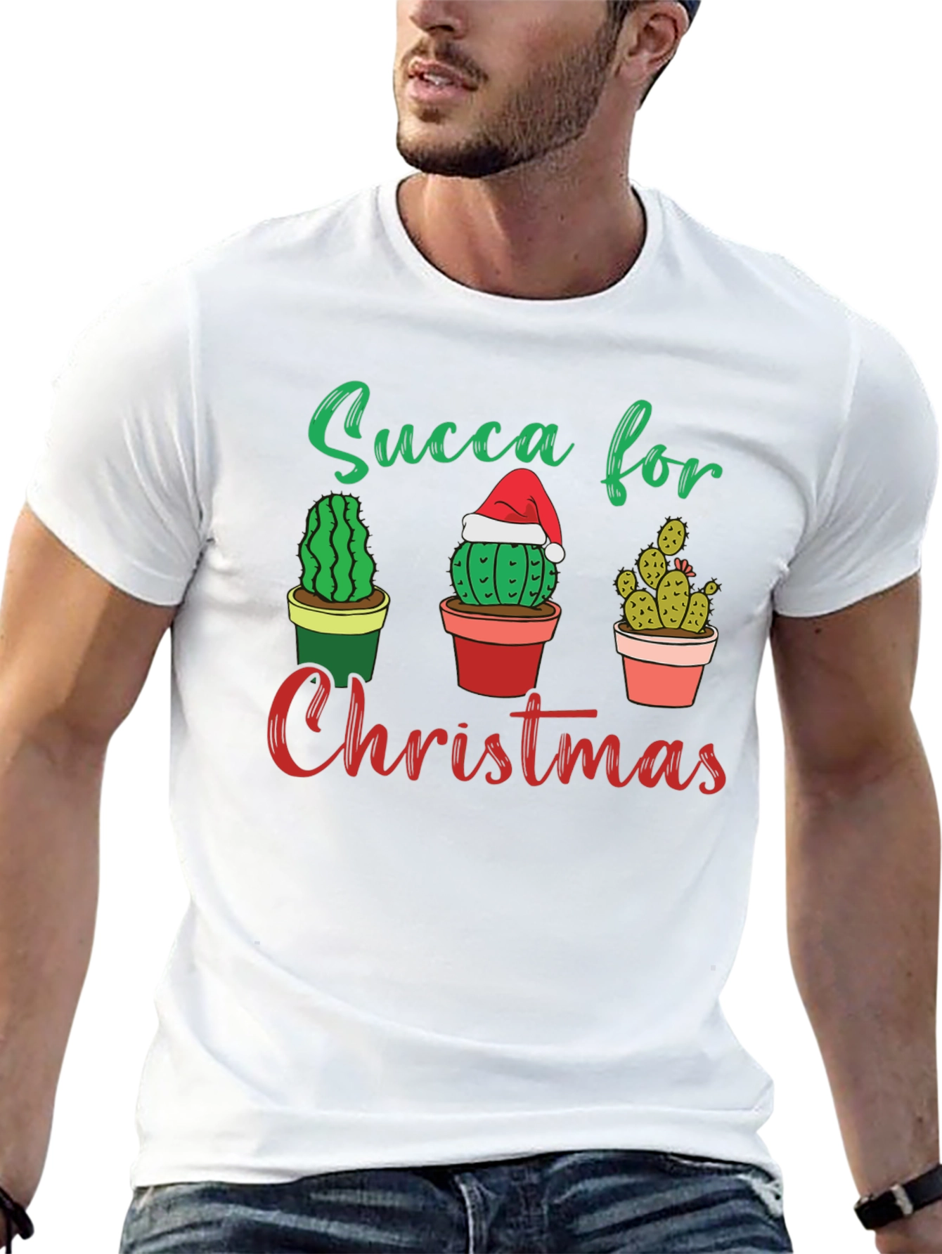 Succa For Christmas T-Shirt - Cactus Holiday Tee