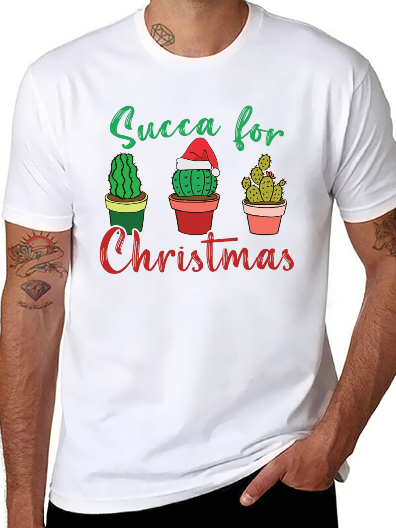 Succa For Christmas T-Shirt - Cactus Holiday Tee
