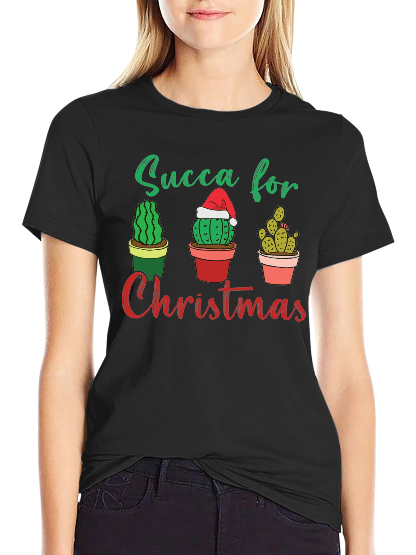 Succa For Christmas T-Shirt - Cactus Holiday Tee