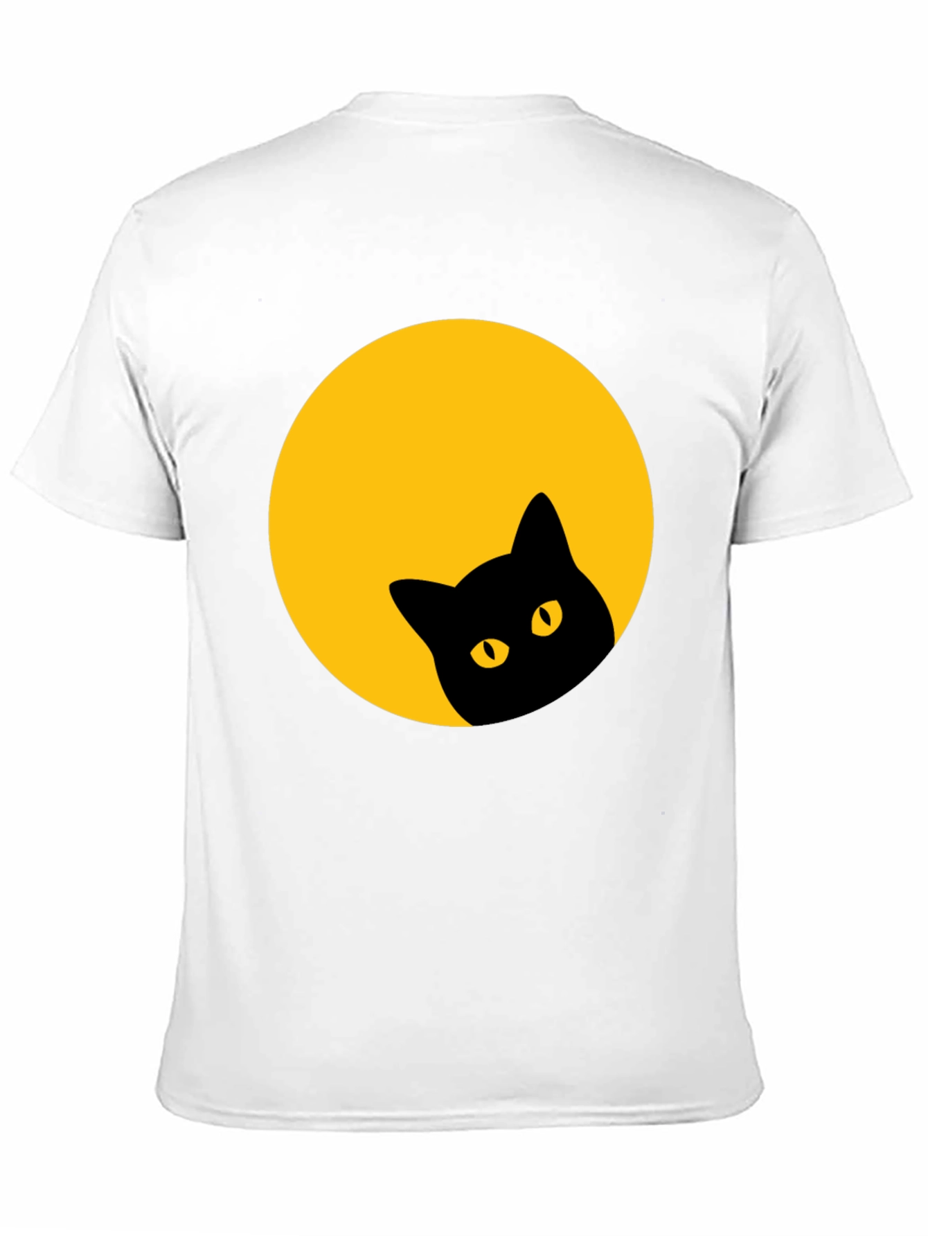 Black Cat Peeking Moon Tee
