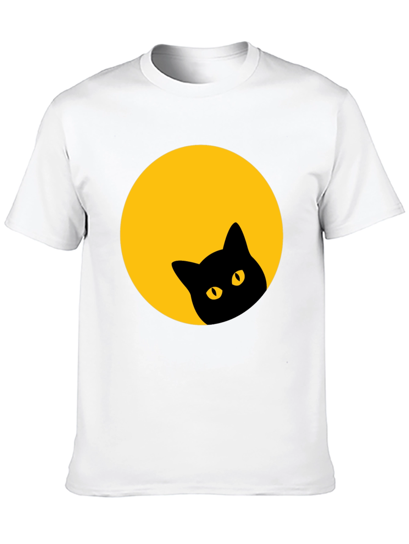 Black Cat Peeking Moon Tee