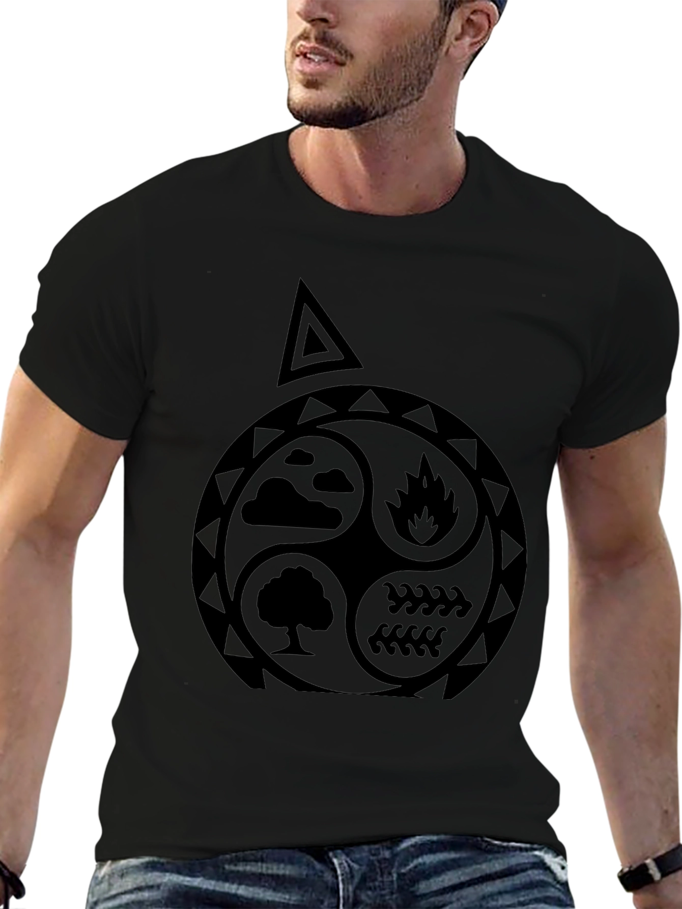 Elements T-Shirt: Earth Air Fire Water Symbol