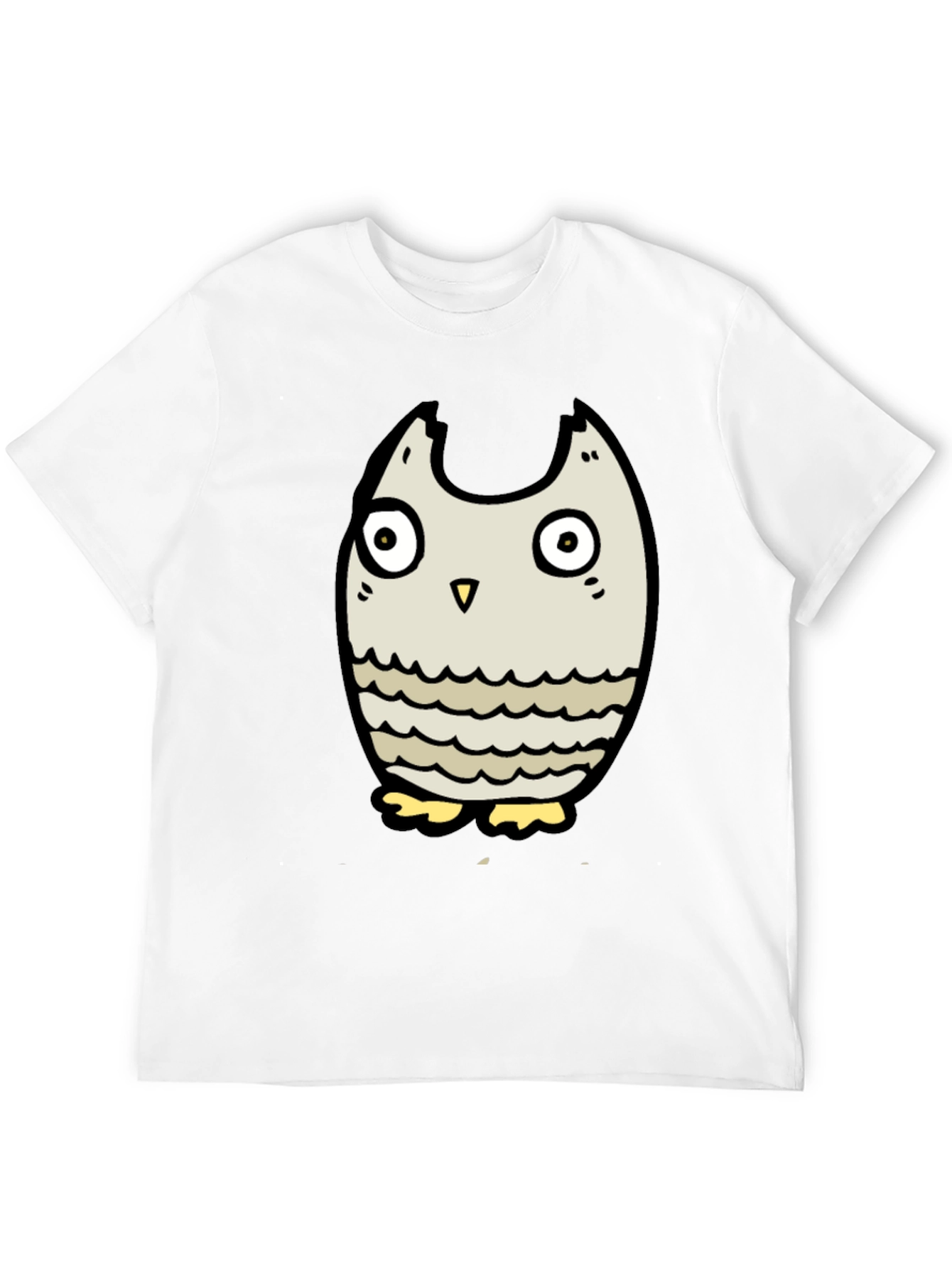 Black Owl Graphic Tee - Mens Cartoon Owl T-Shirt