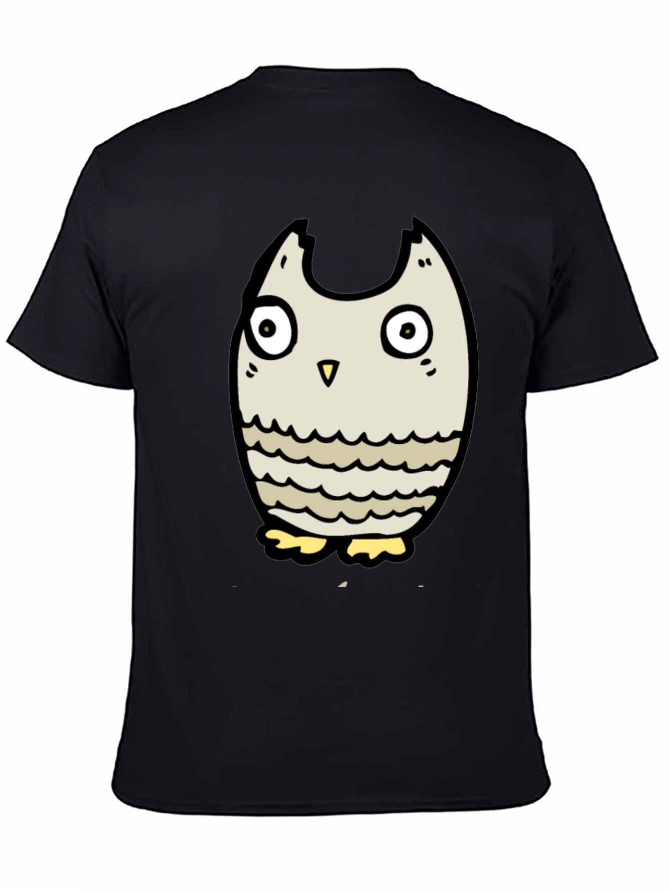 Black Owl Graphic Tee - Mens Cartoon Owl T-Shirt